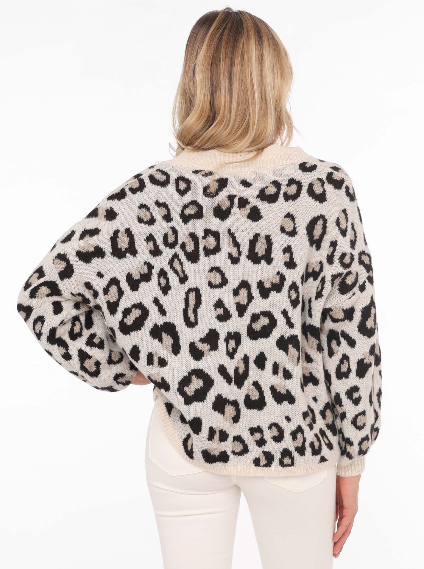 Zwillingsherz Vest Big Leo met knopen en opvallend leo-patroon, one size
