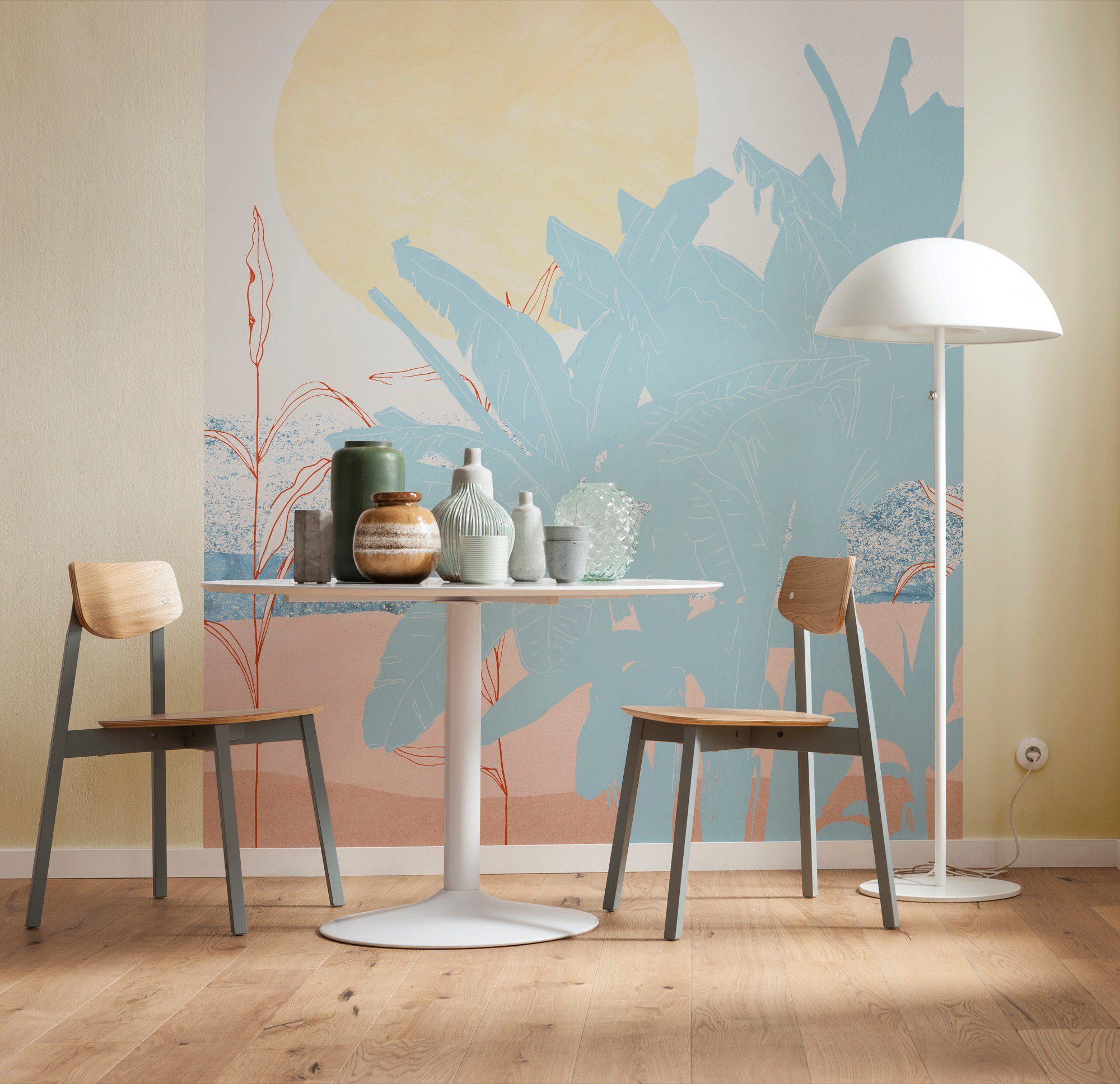 Komar Vliesbehang Digitale print vlies - Banana Leaves - Afmeting 250 x 280 cm