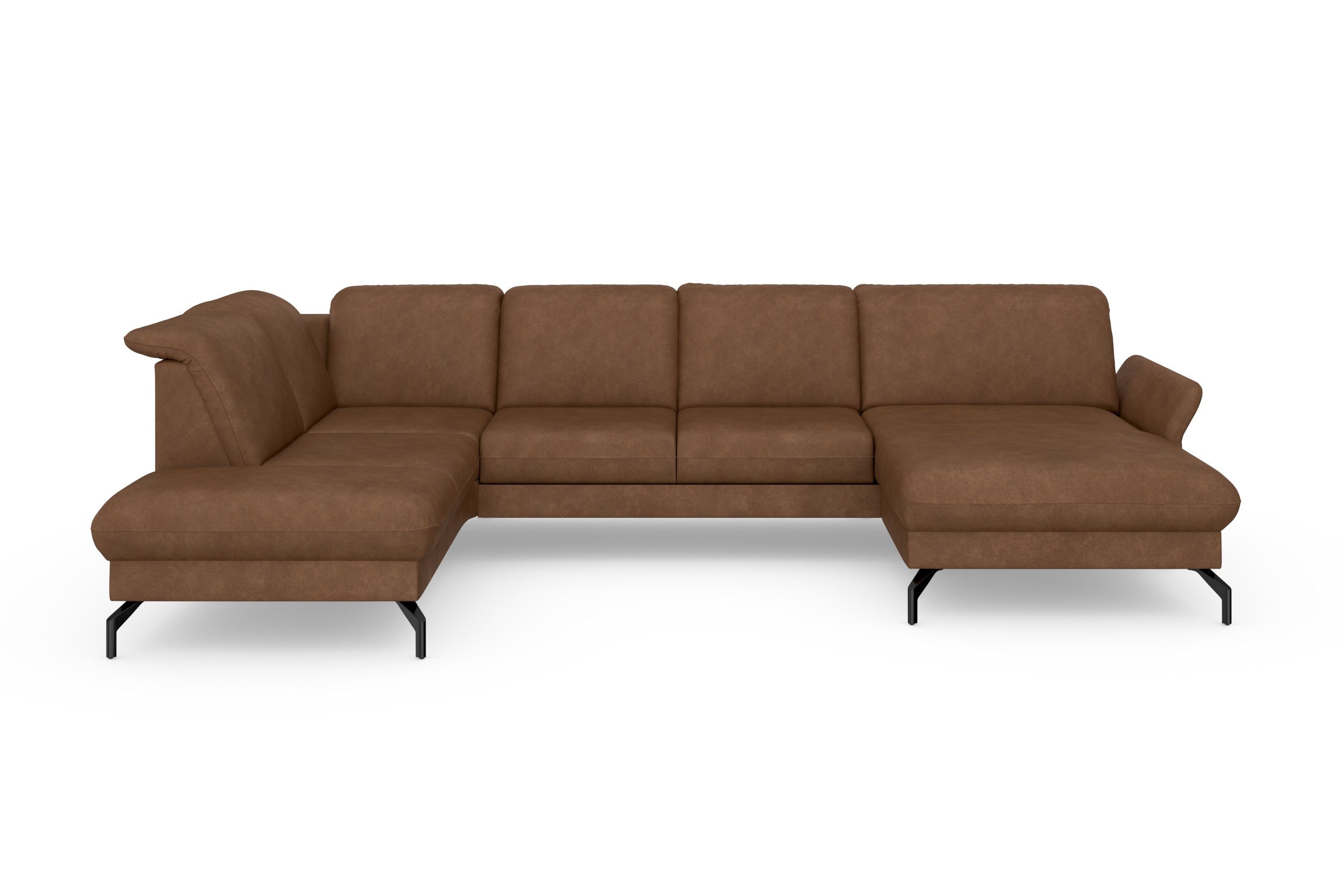 sit&more Zithoek Fashion U-vorm naar keuze met verstelbare hoofdsteun, uittrekzitting, motorisch, metalen poten