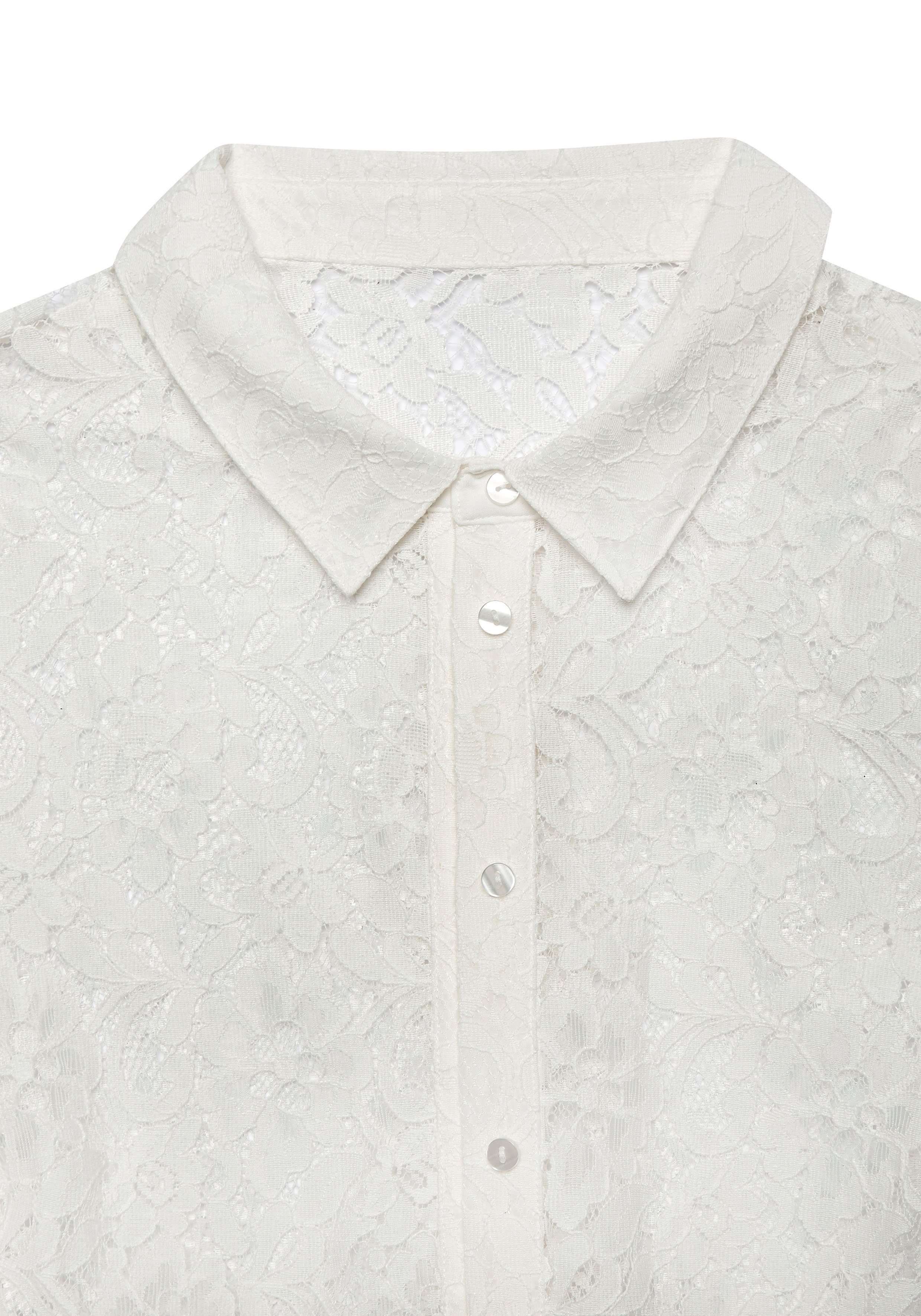 Lascana Kanten blouse met overhemdkraag kanten blouse transparante blouse feestelijk