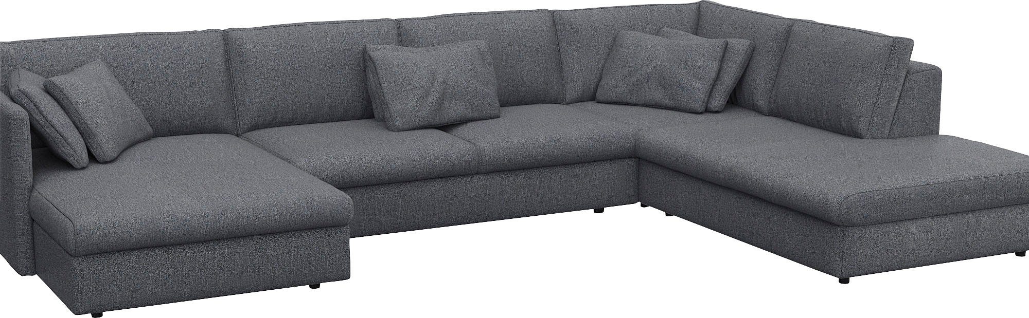 FLEXLUX Zithoek Lovane, U-vorm, comfortabel en comfortabel Zacht en zeer comfortabel, grote zitdiepte op koudschuim, inclusief sierkussen