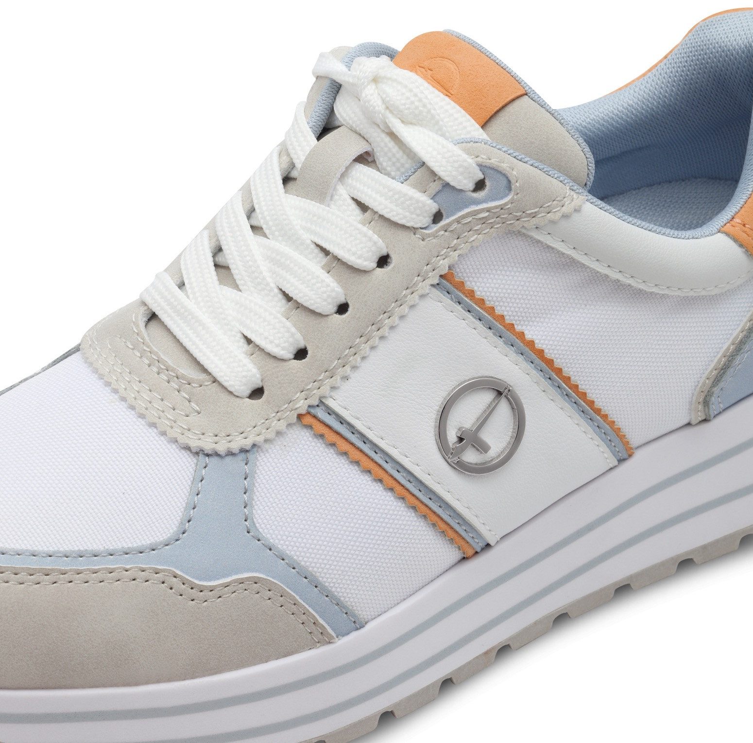 Tamaris Plateausneakers , vrijetijdsschoen, lage schoen, veterschoen met gekleurde accenten