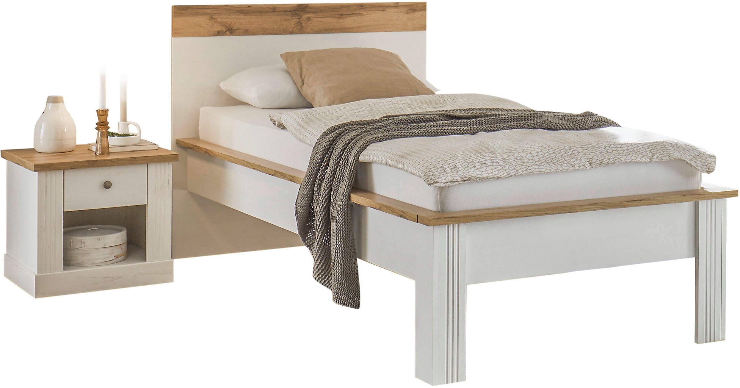 Home affaire Slaapkamerserie Westminster Bed breedte ligoppervlak 90 of 140 cm en 1 nachtkastje