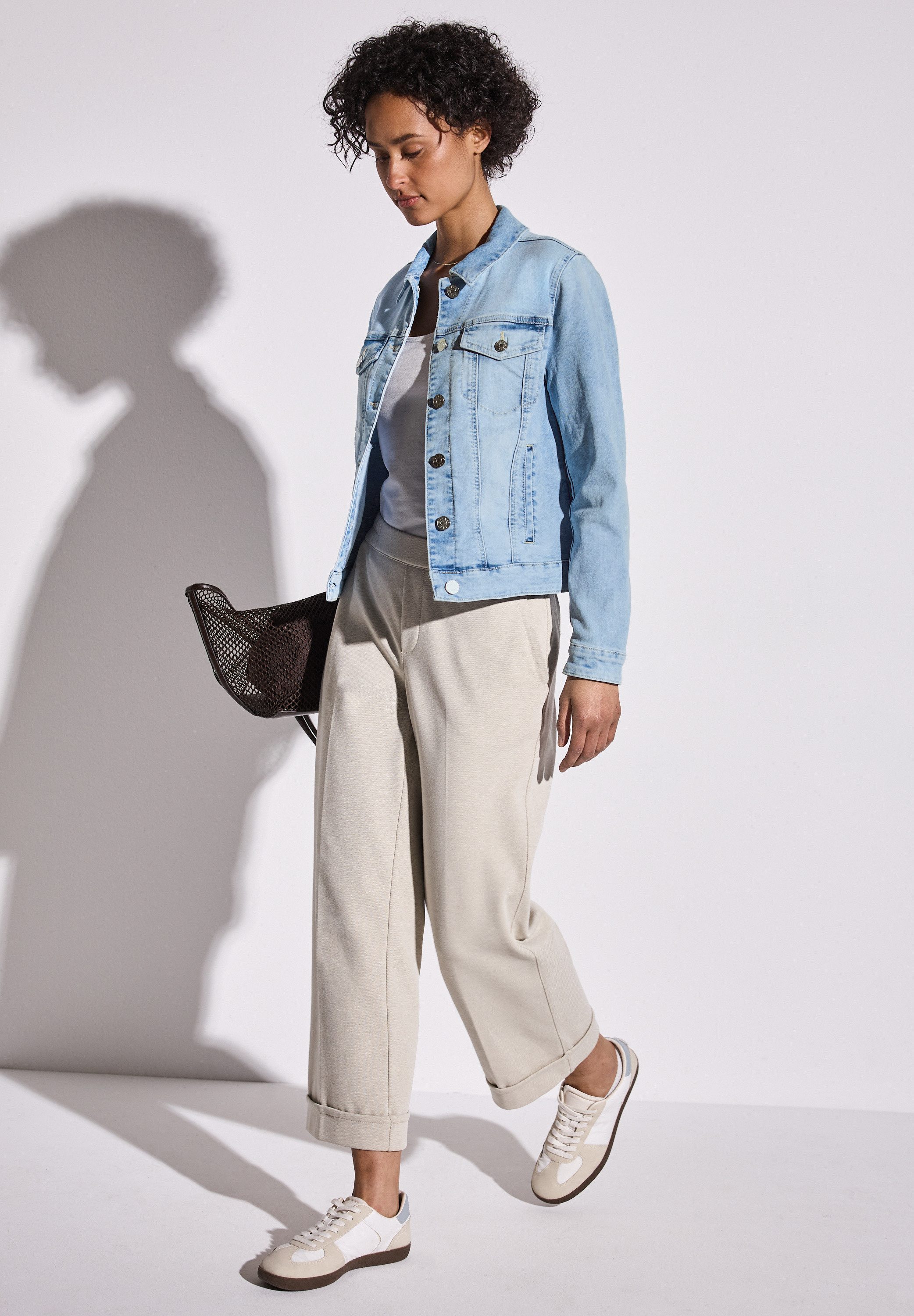 STREET ONE Jeansjack in bleached-look