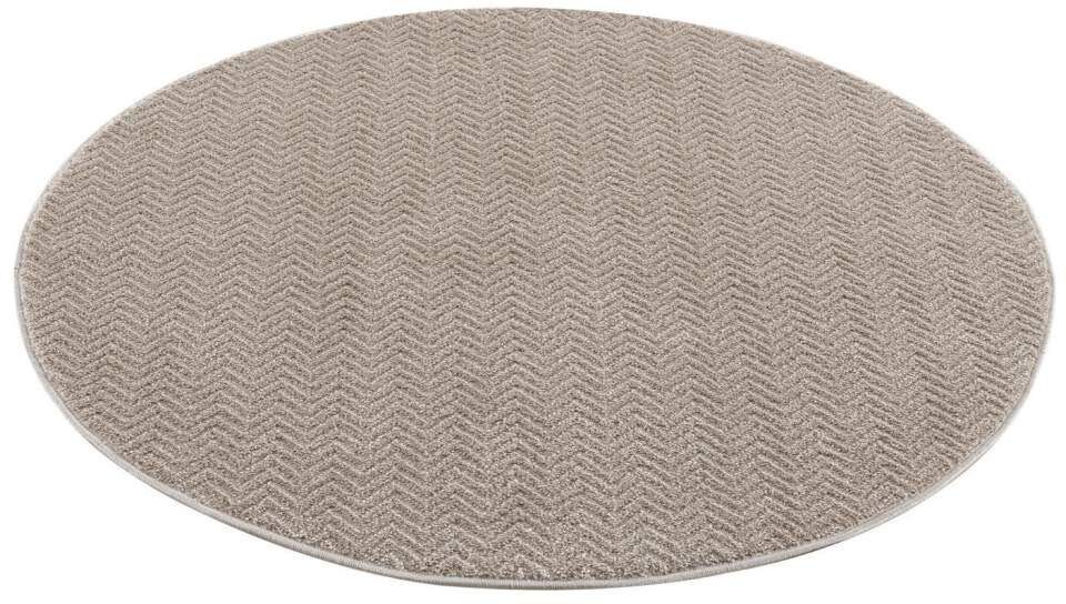 Carpet City Vloerkleed Frisé-tapijt FANCY805 Korte pool, uni, 3D-look, zigzag-look