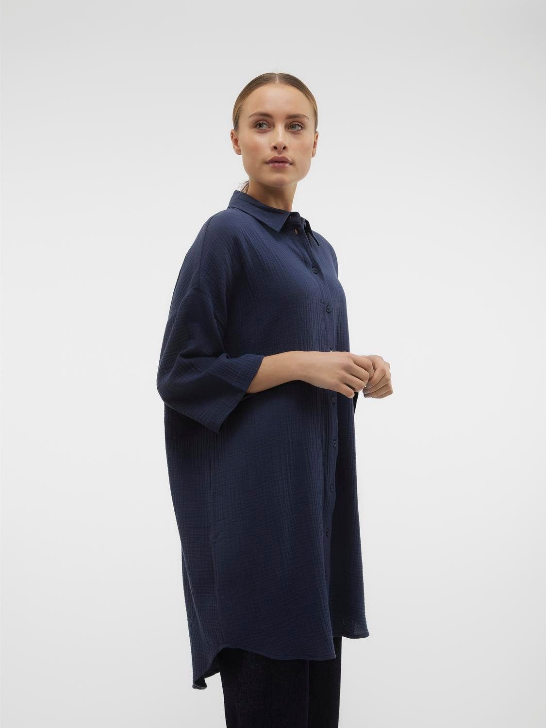 Vero Moda Jurk met overhemdkraag VMNATALI 3/4 LONG OVERSHIRT NOOS