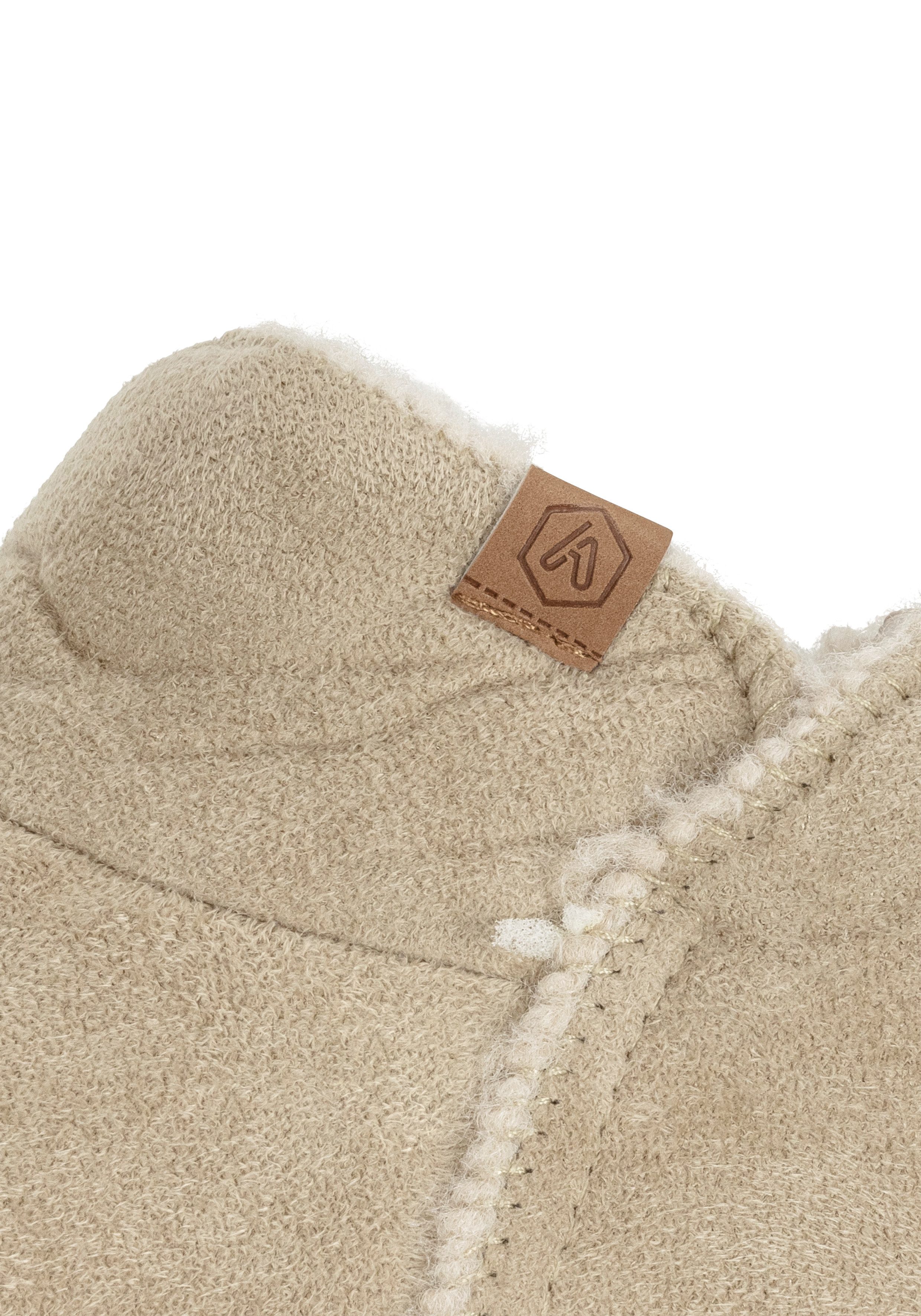 Apollo Pantoffels LADIES HOME BOOTS SUEDE met logo-embossing en knusse, warme binnenvoering