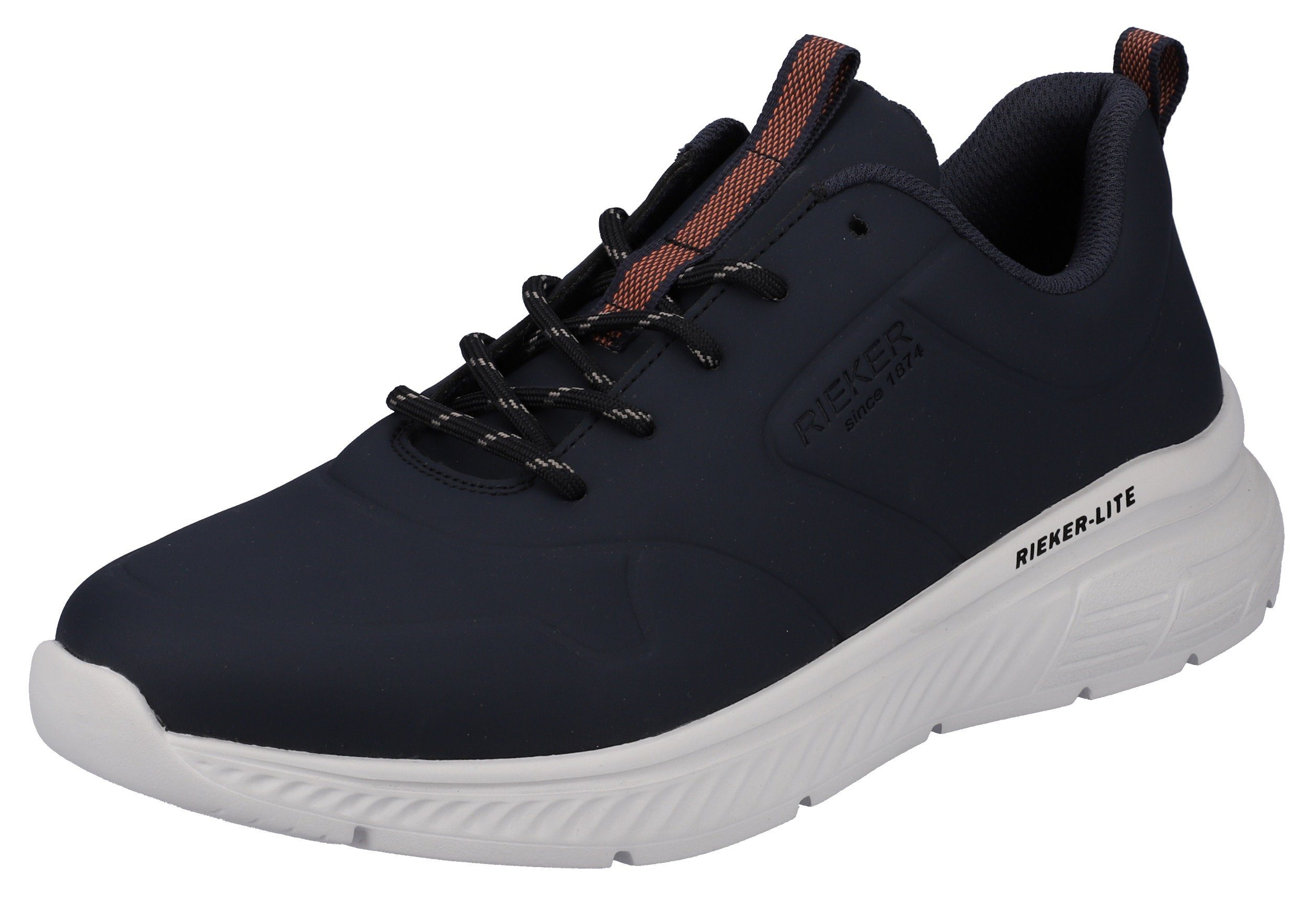 Rieker Sneakers met extra zachte bovenzool, vrijetijdsschoen, lage schoen, veterschoen heren veterschoenen maat 41 blauw