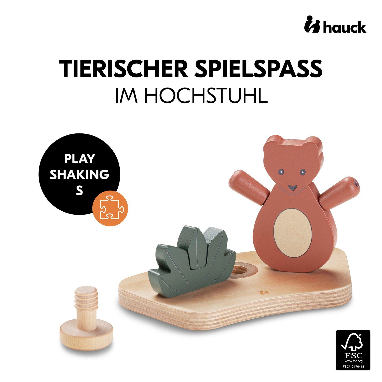 Hauck Grijpspeeltje Play Shaking S Bear FSC®- beschermt bos - wereldwijd