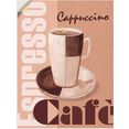 artland artprint cappuccino - koffie als artprint van aluminium, artprint op linnen, muursticker of poster in verschillende maten beige