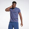 reebok t-shirt stripe tee blauw
