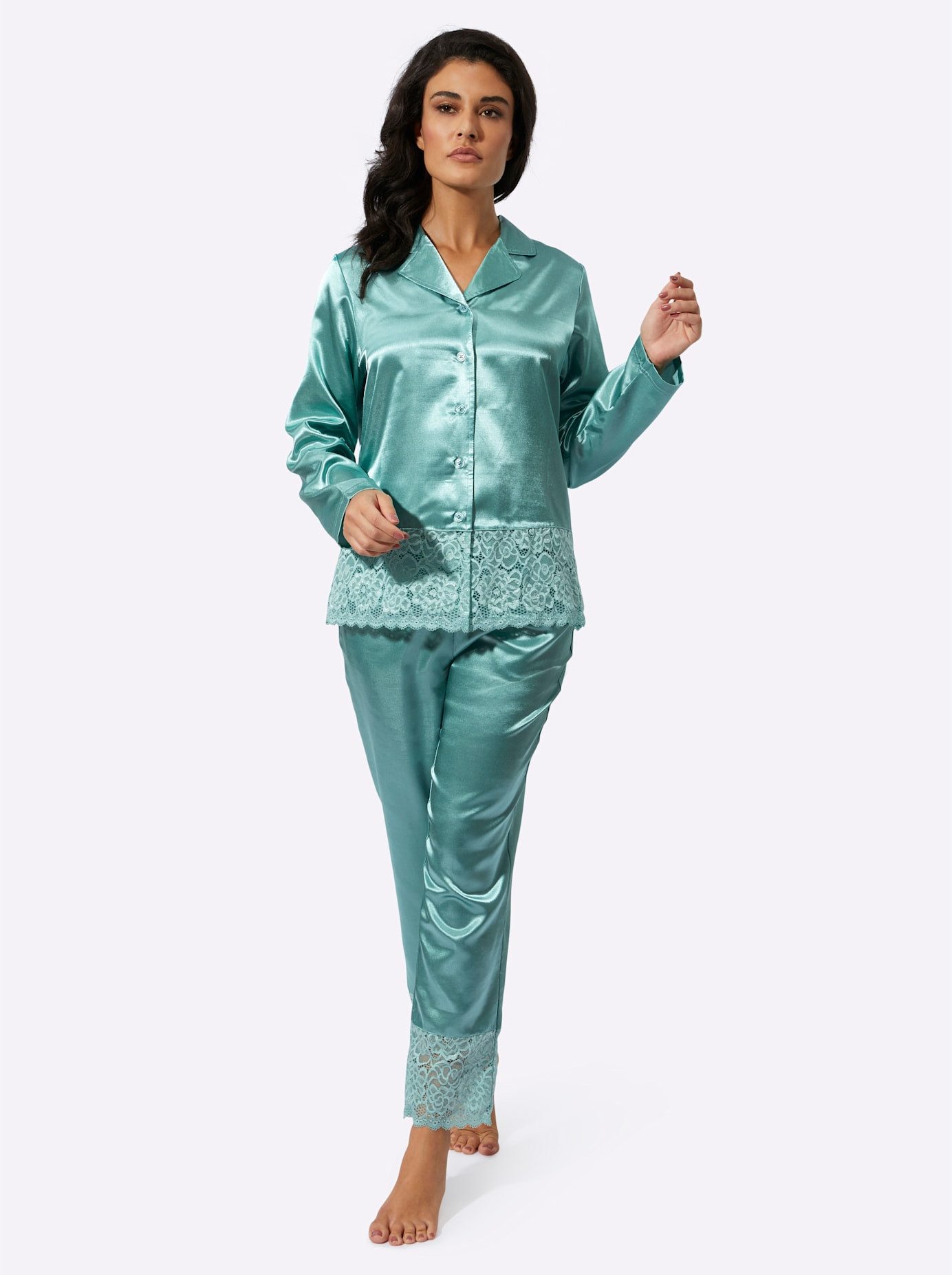 wäschepur Pyjama dames pyjama's maat 48/50 blauw