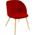 paroli stoel met armleuningen dali (set van 2 of 4), met velours-overtrek en in 2 framekleuren (set) rood