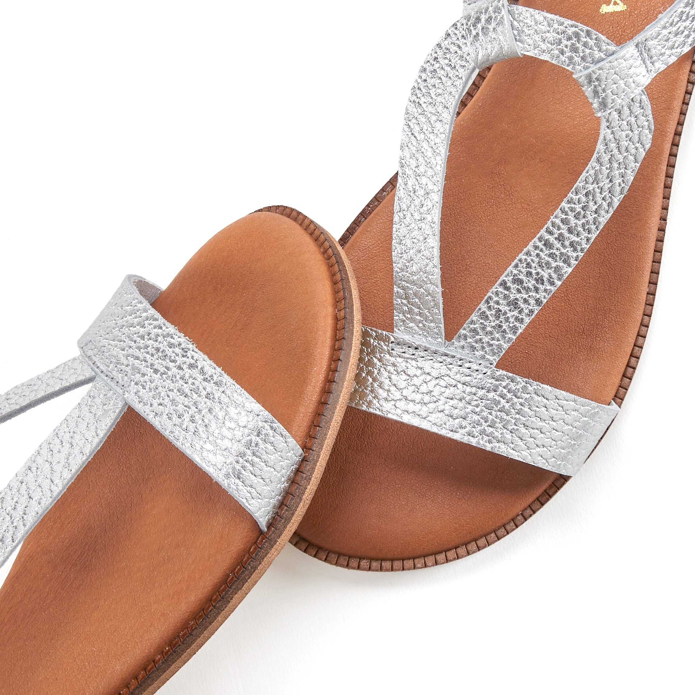 Lascana Sandalen Zomerschoen Sandalette, zomerschoen van hoogwaardig leer in metallic-look