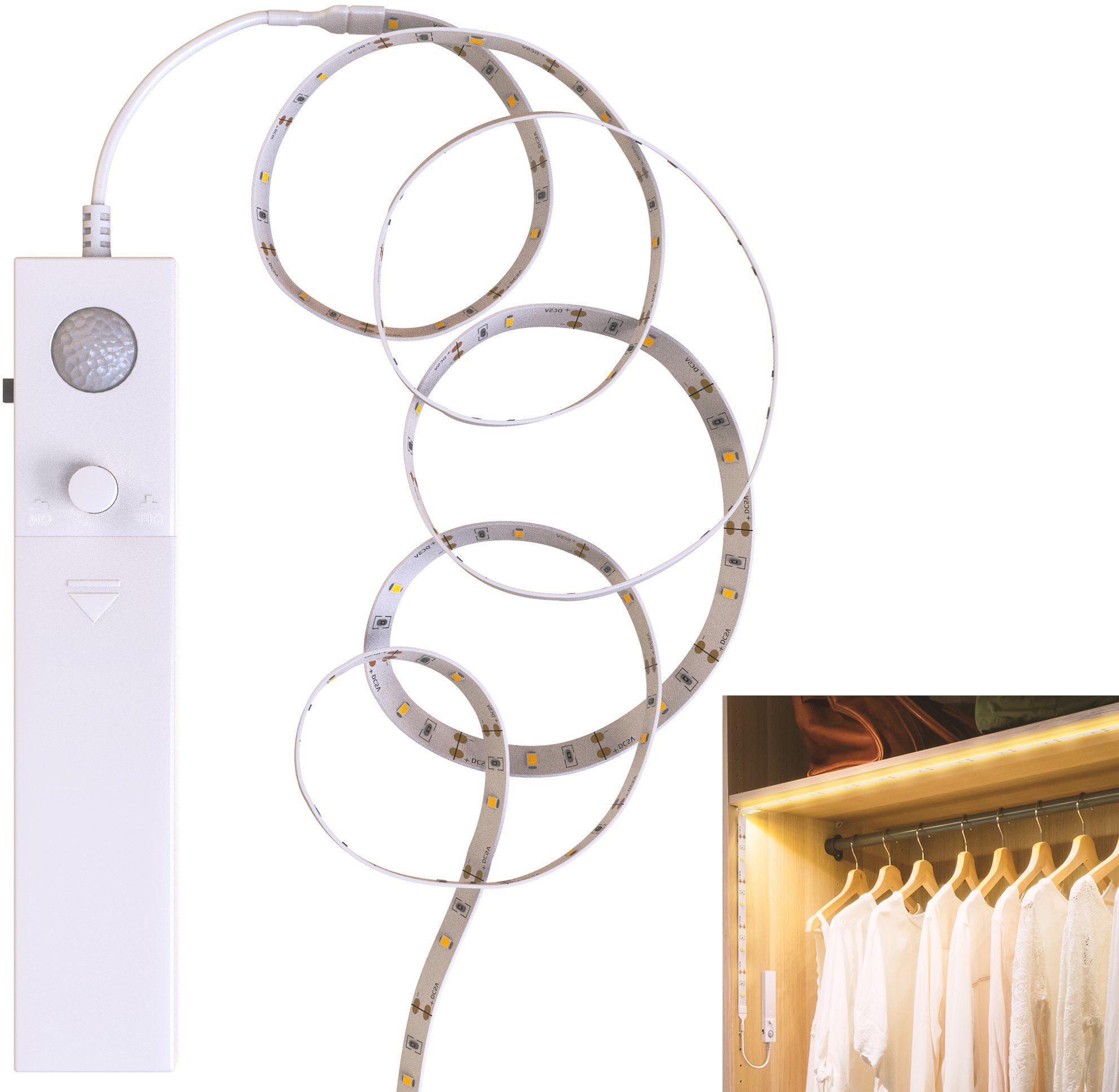B.K.Licht Led-strepen 1m led band/strip kastverlichting met bewegingssensor