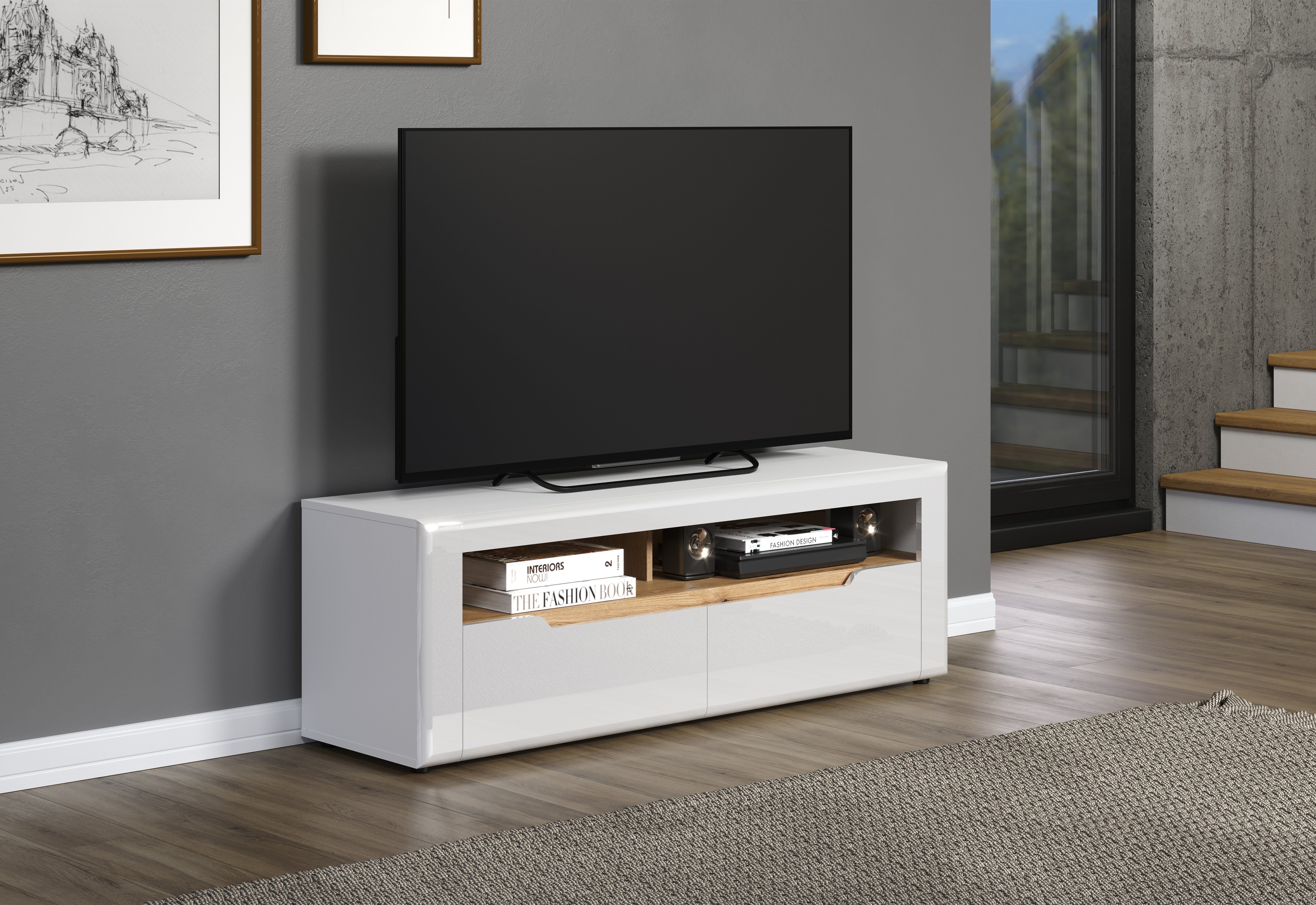 INOSIGN Tv-meubel Graz TV-kast Grifflos TV-lage kast, breedte 150 cm (1 stuk)