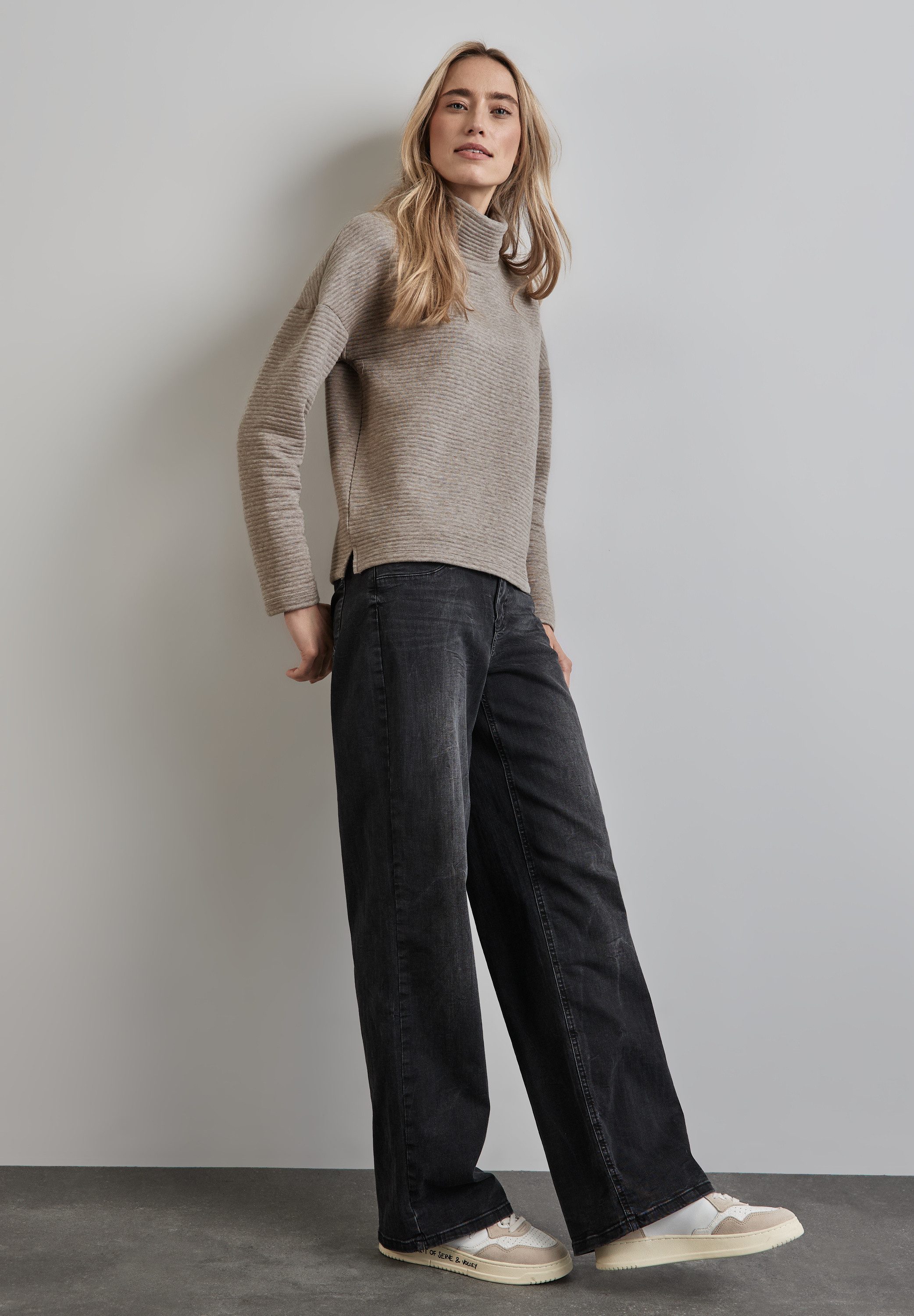STREET ONE Shirt met lange mouwen in structuuroptica