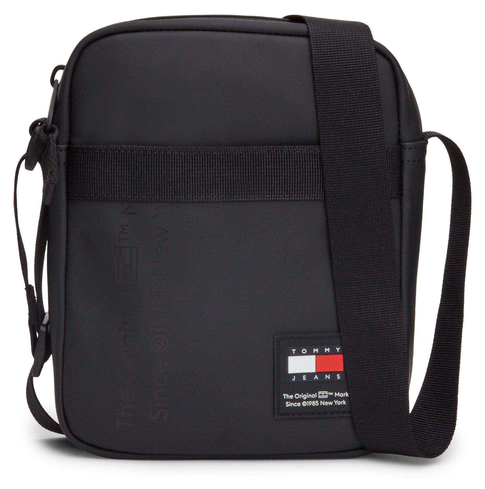 Tommy Jeans Zwarte Schoudertas Logo Ontwerp Black Heren
