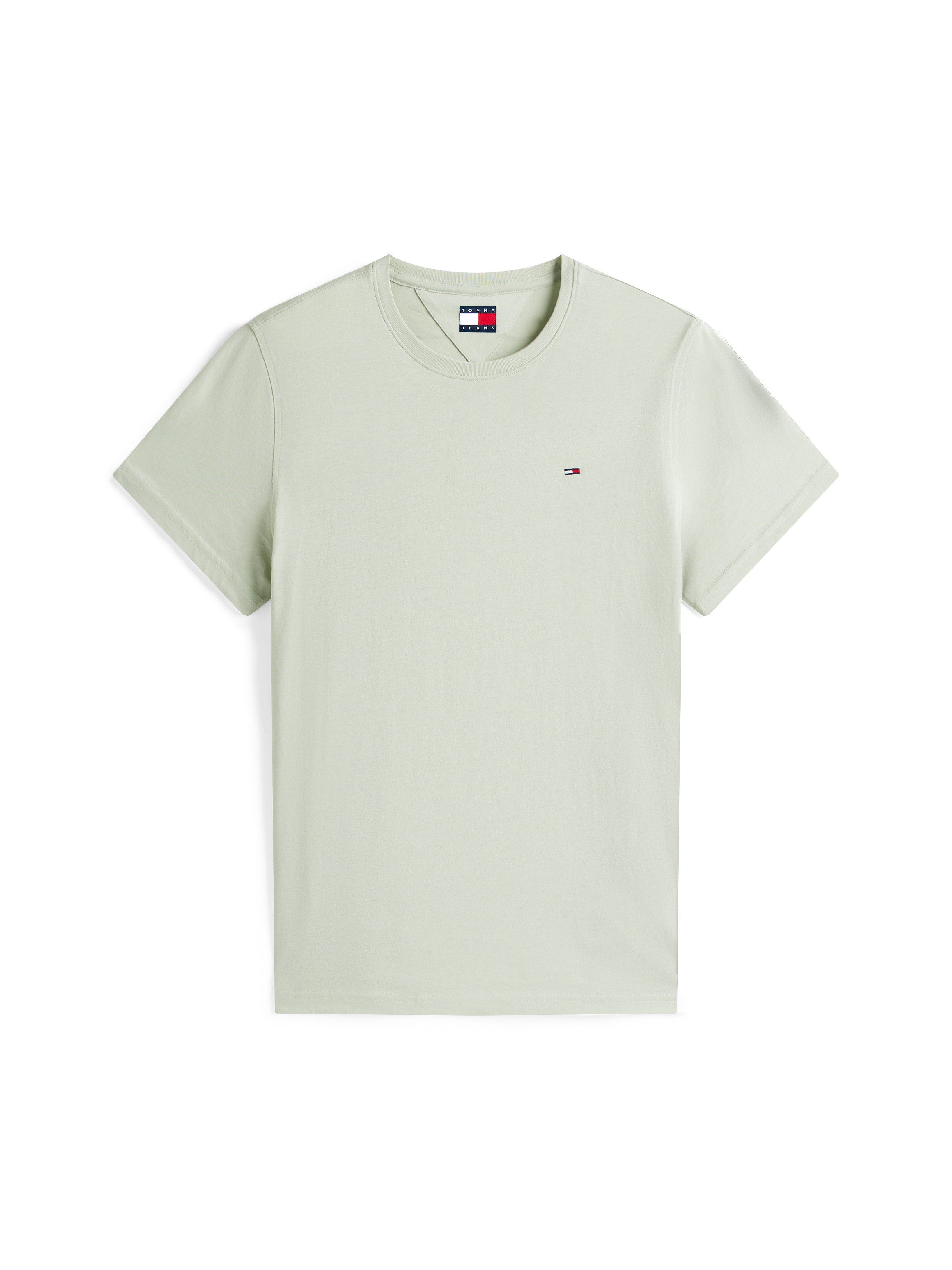 TOMMY JEANS T-shirt TJM ESSENTIAL SOLID TEE met ronde hals en subtiele logo-vlag