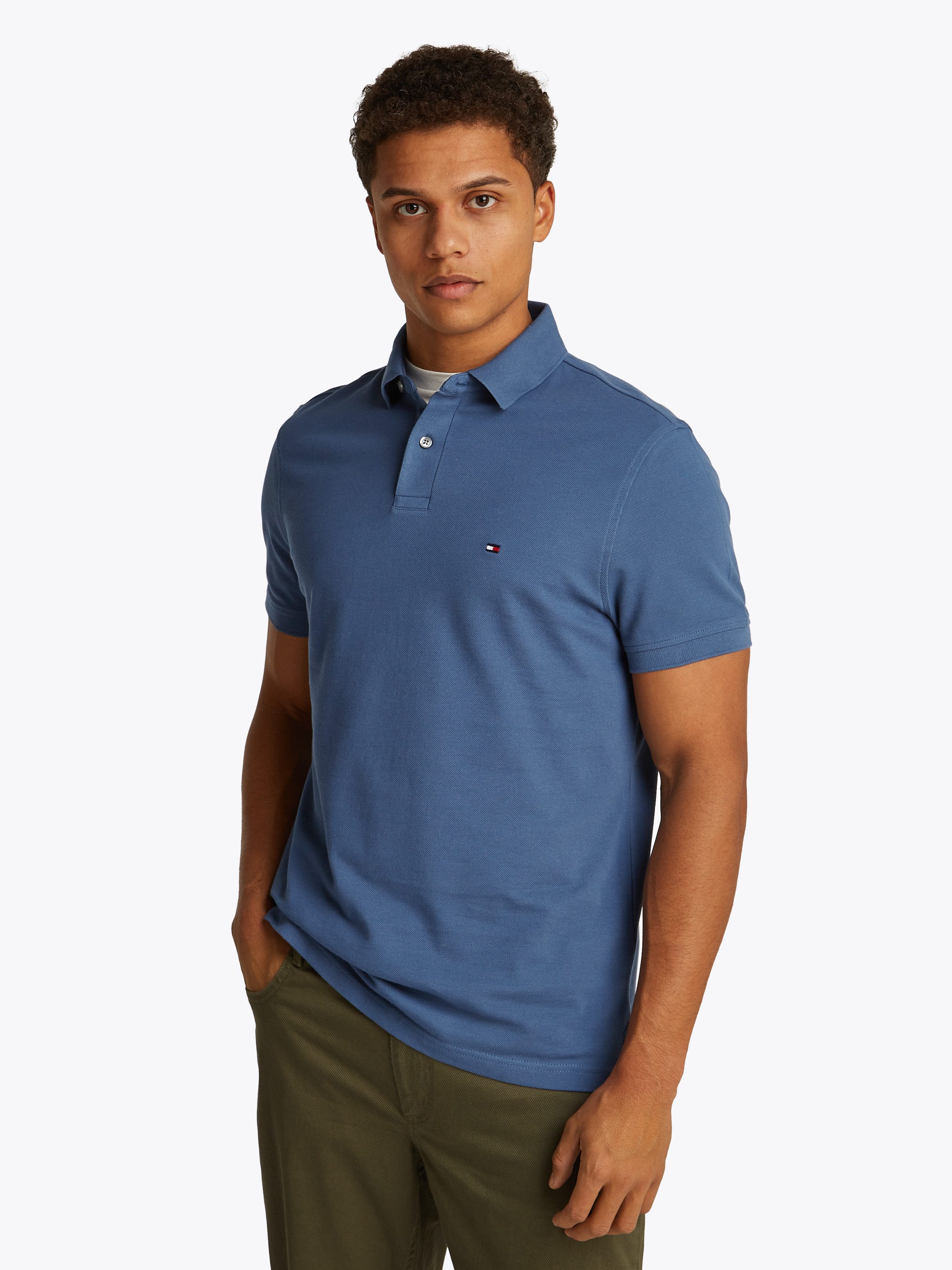 Tommy Hilfiger Poloshirt 1985 REGULAR POLO met contraststrepen en knoopsluiting