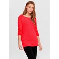 only lange trui onlmila lacy l-s long pullover met wijde ronde hals rood
