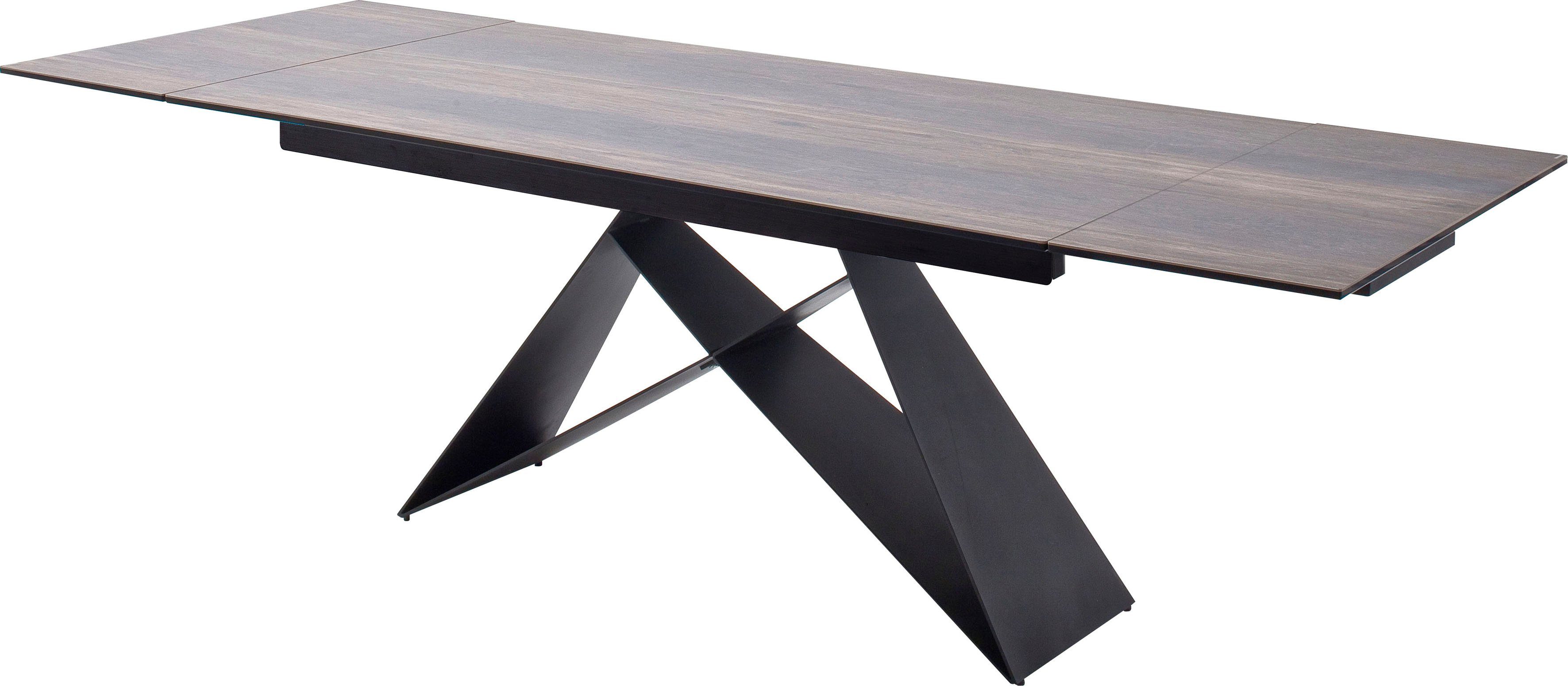 MCA furniture Eettafel Kobe Eettafel glas-keramiek met uittrekbaar deel aan de kopse kant