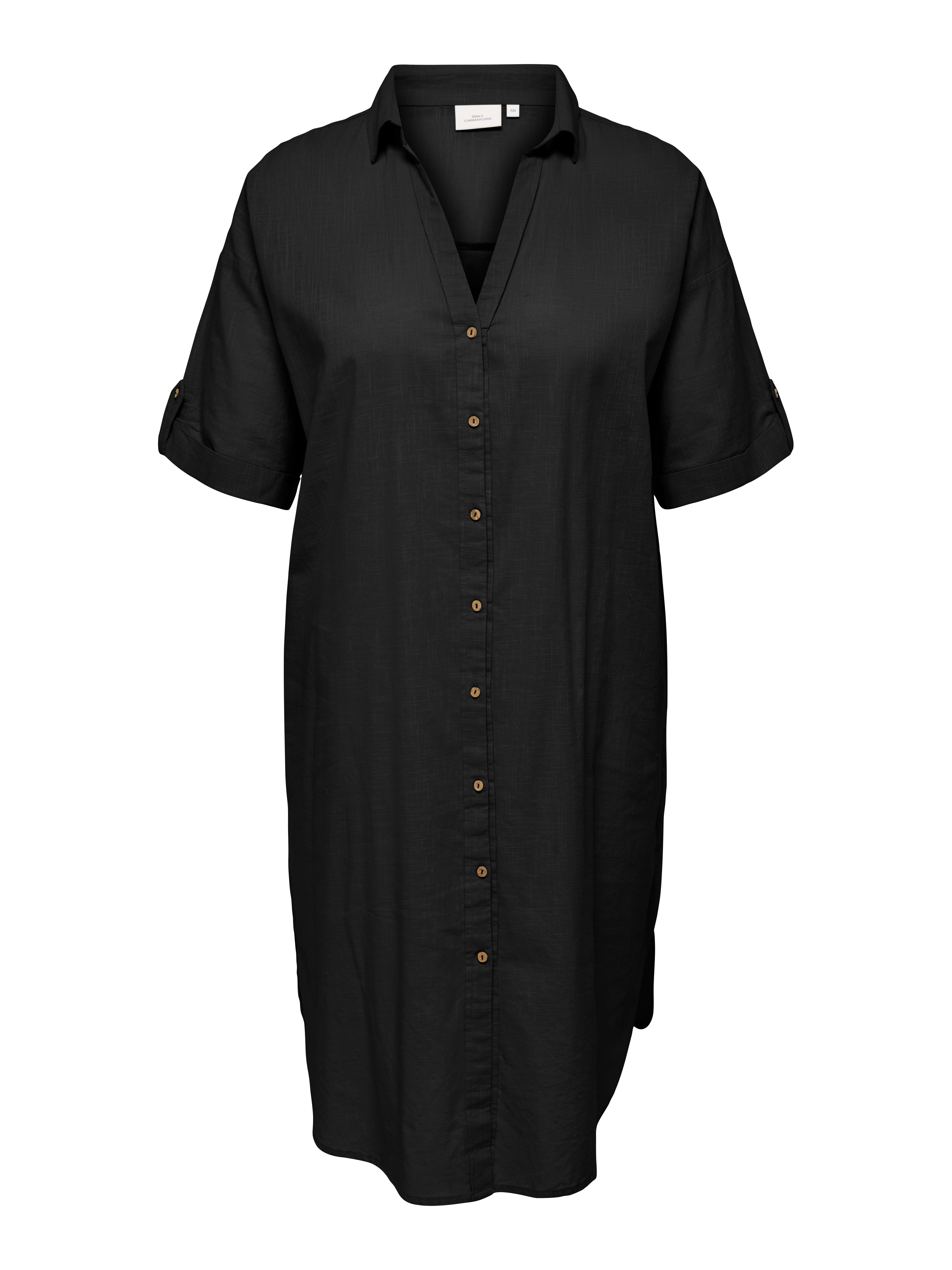 ONLY CARMAKOMA Blousejurk CARCOCO SS BLK SHIRT DRESS WVN