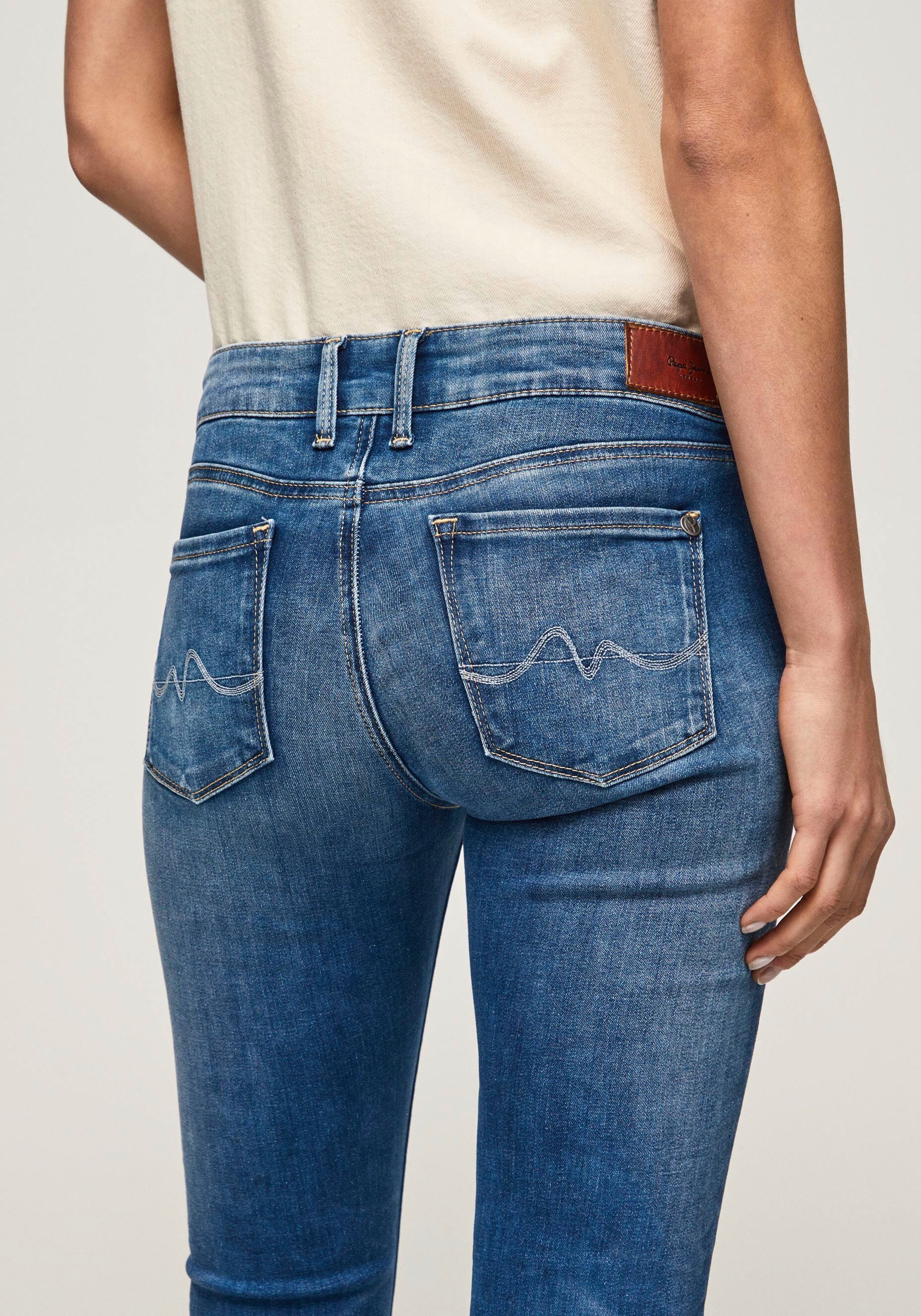 Pepe Jeans Skinny fit jeans SOHO in 5-pocketsstijl met 1-knoop en stretchaandeel