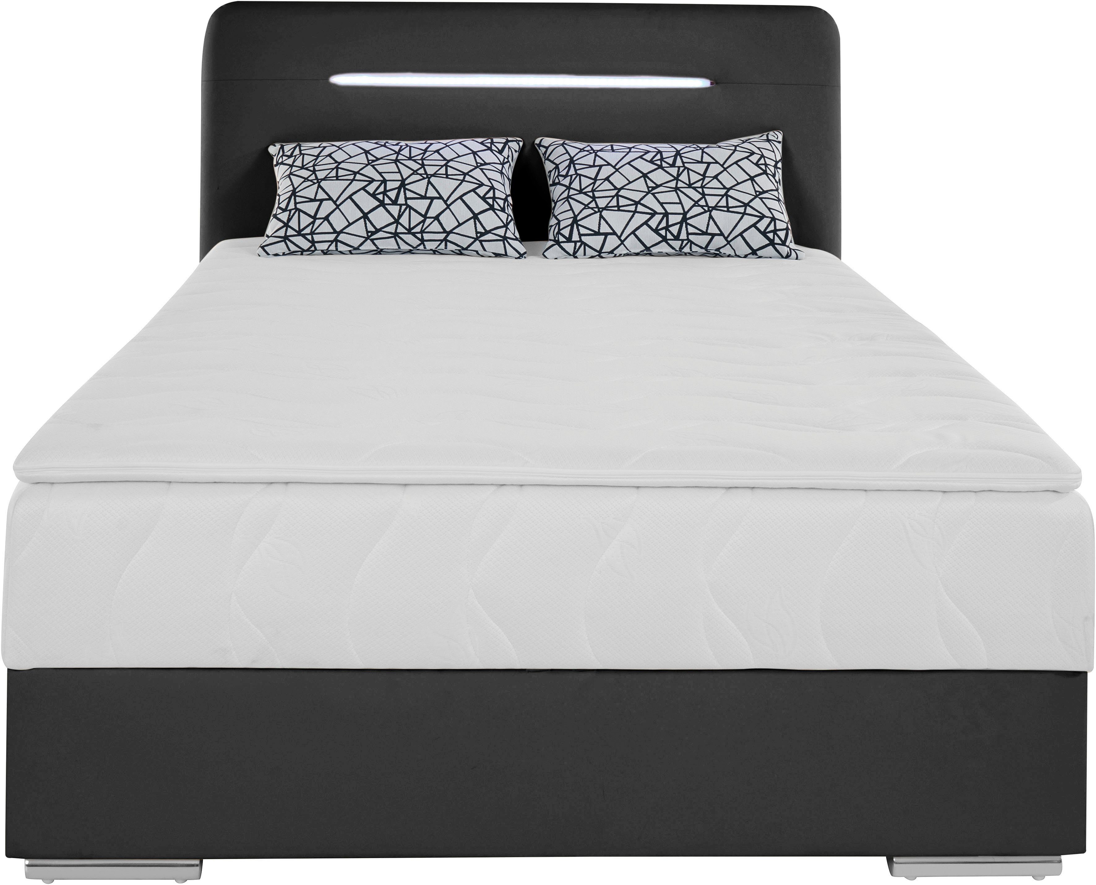 COTTA Boxspring Lighstar inclusief ledverlichting, topmatras, bedkist en sierkussen