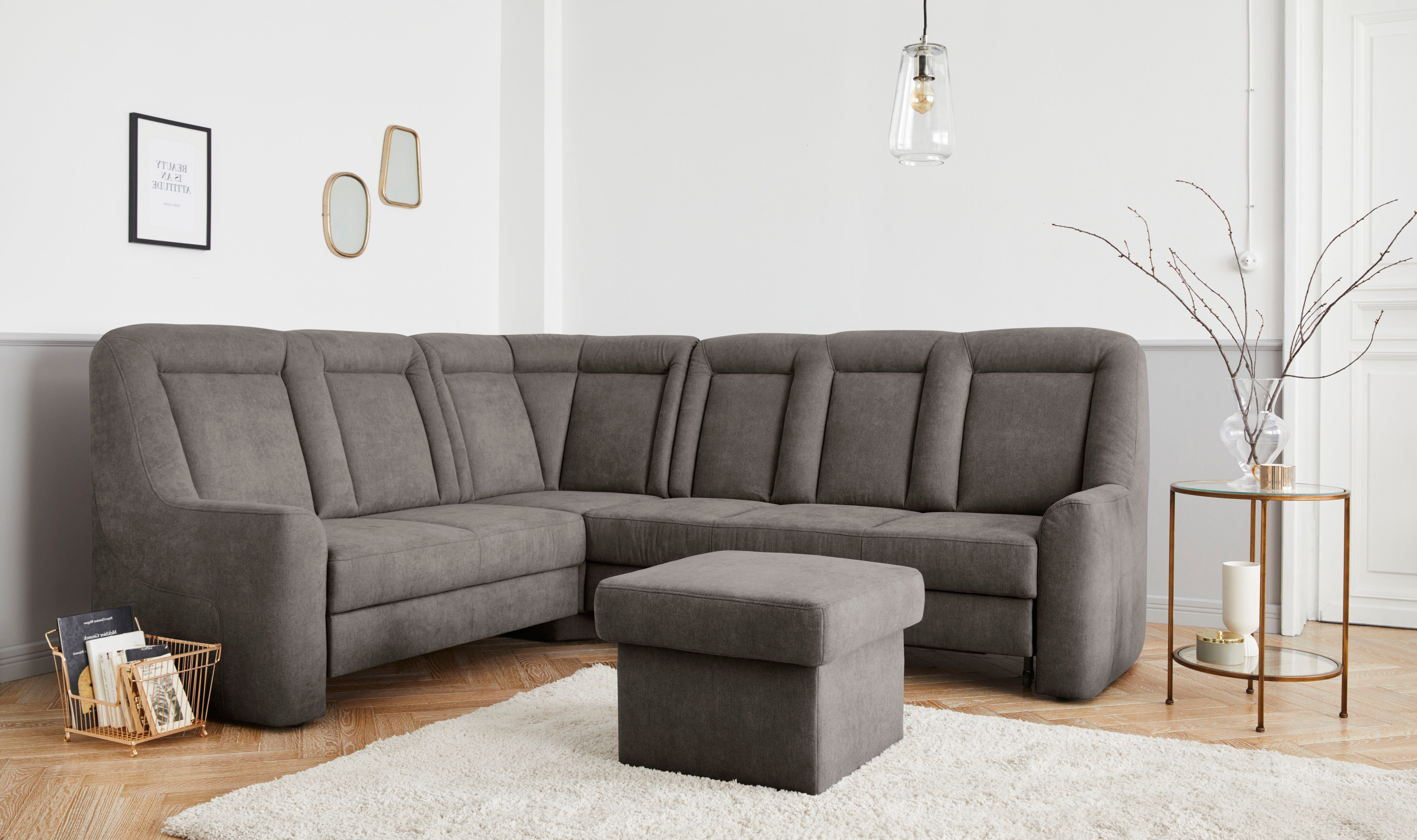 sit&more Hoekbank Melissa L-vorm klassieke meubelcollectie, slaapfunctie naar keuze en lade bruin, hoekbanken, Breedte ligoppervlak: 121 cm, Lengte
