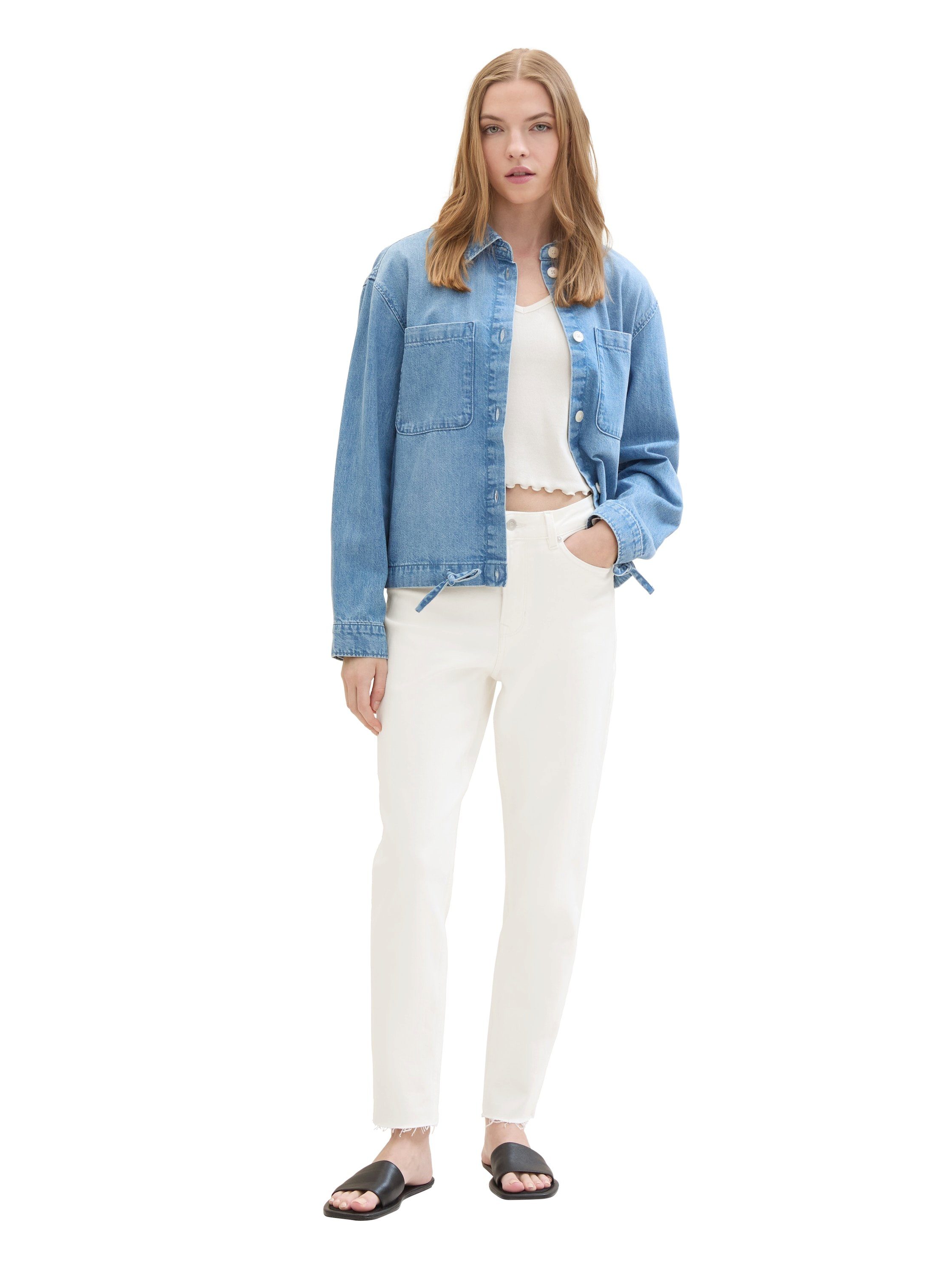 Tom Tailor Denim Jeansjack met kentkraag en borstzakken