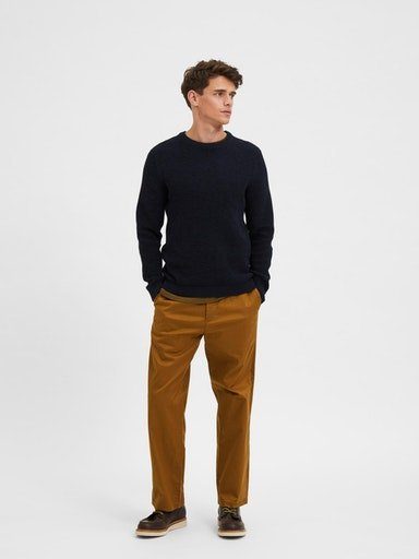 SELECTED HOMME Trui met ronde hals SLHVINCE LS KNIT BUBBLE CREW NECK NOOS