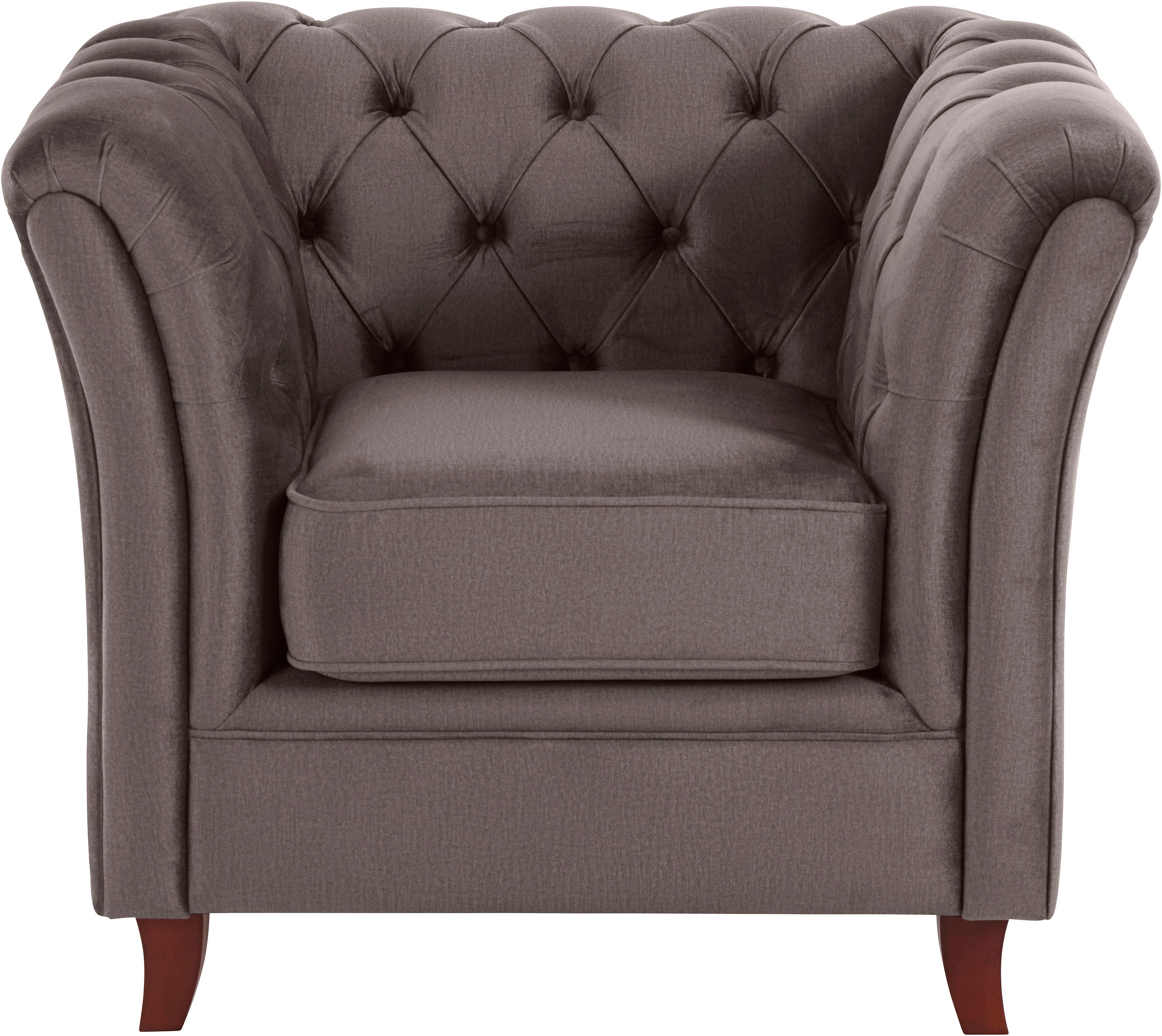 Home affaire Chesterfield-fauteuil Reims cocktailstoel, stoel met echte chesterfield-capitonnage, uitstekende verwerking