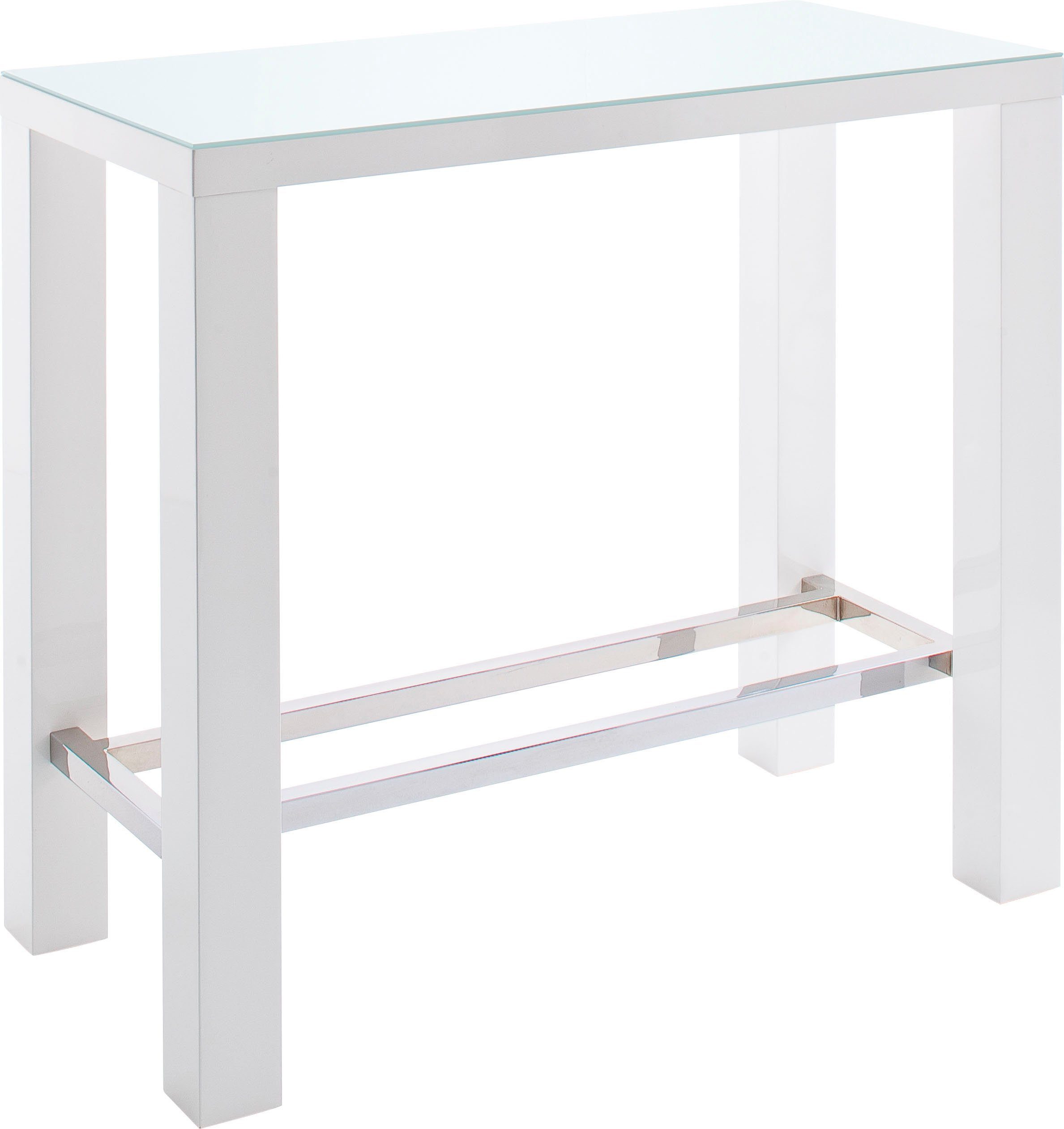 MCA furniture Bartafel Jam Bartafel hoogglans-wit, keukentafel, statafel met veiligheidsglas