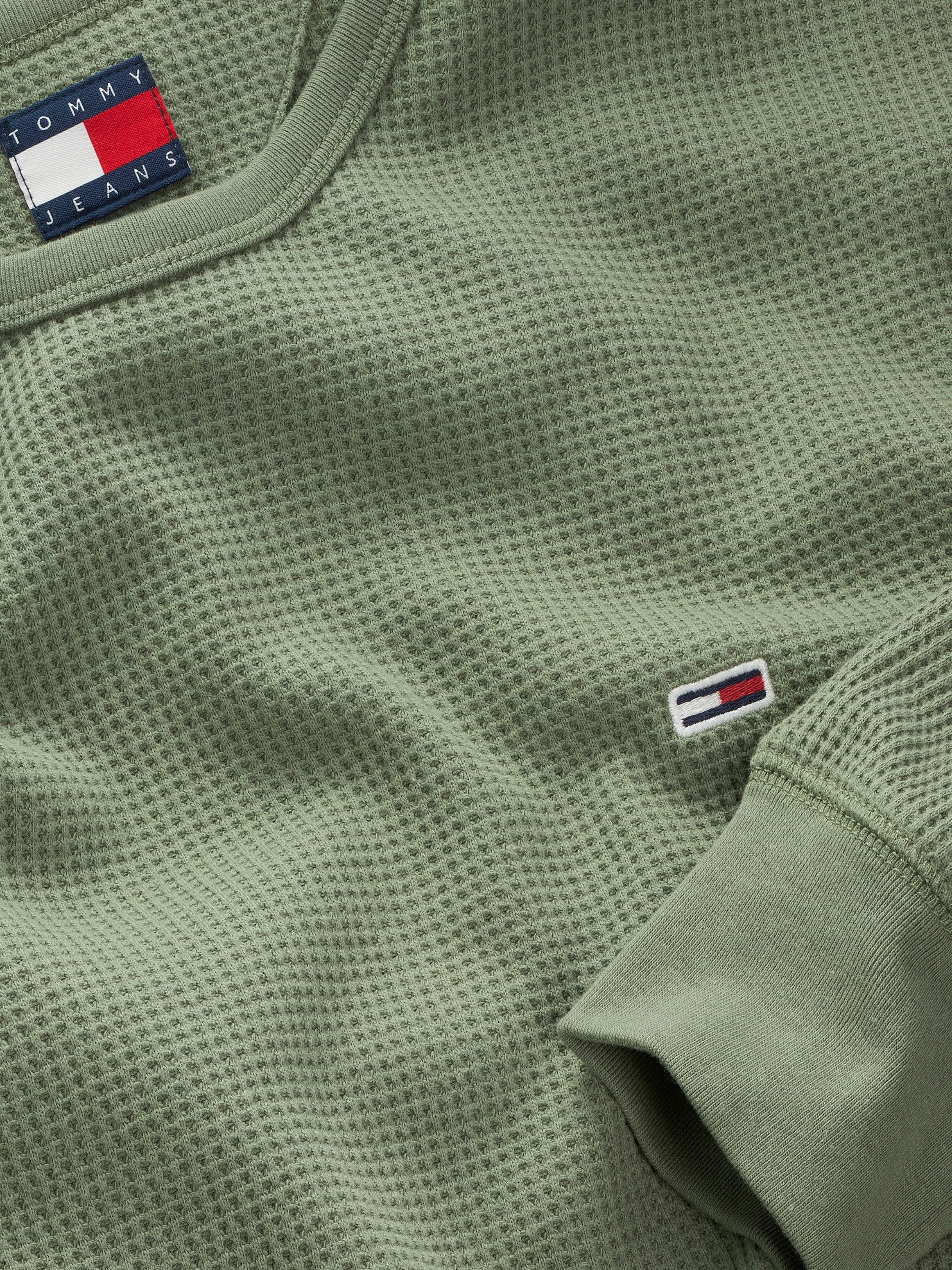TOMMY JEANS Shirt met lange mouwen TJM SLIM WAFFLE L/S TEE EXT