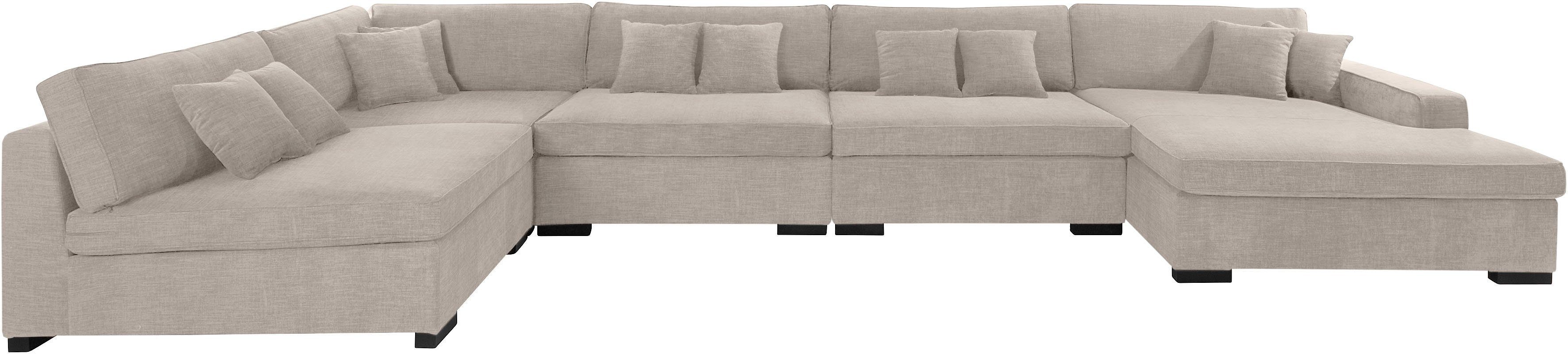 Guido Maria Kretschmer Home&Living Zithoek Skara XXL U-vorm Loungebank XXL met binnenveringsinterieur, in vele overtrekkwaliteiten grijs, zithoeken,