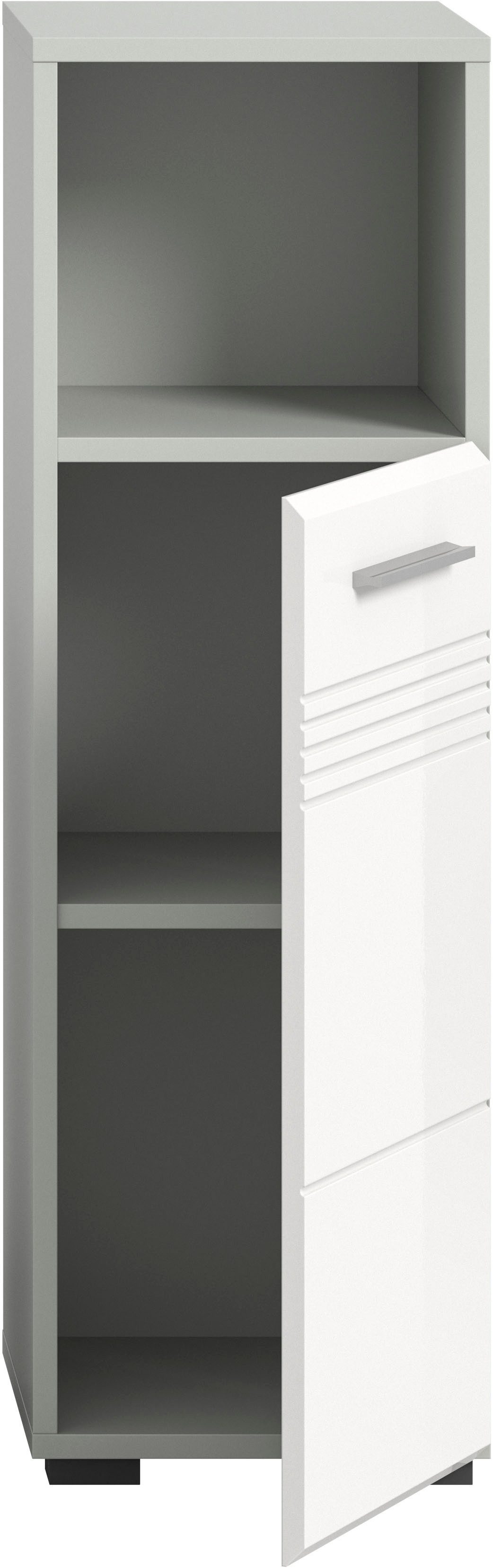 welltime Onderkast Calcio, hoogte 95 cm, 1 deur, 1 open vak, 1 plank, deurdranger wisselbaar, mdf voorkant, badkamerkast, badkamermeubels, badkamer
