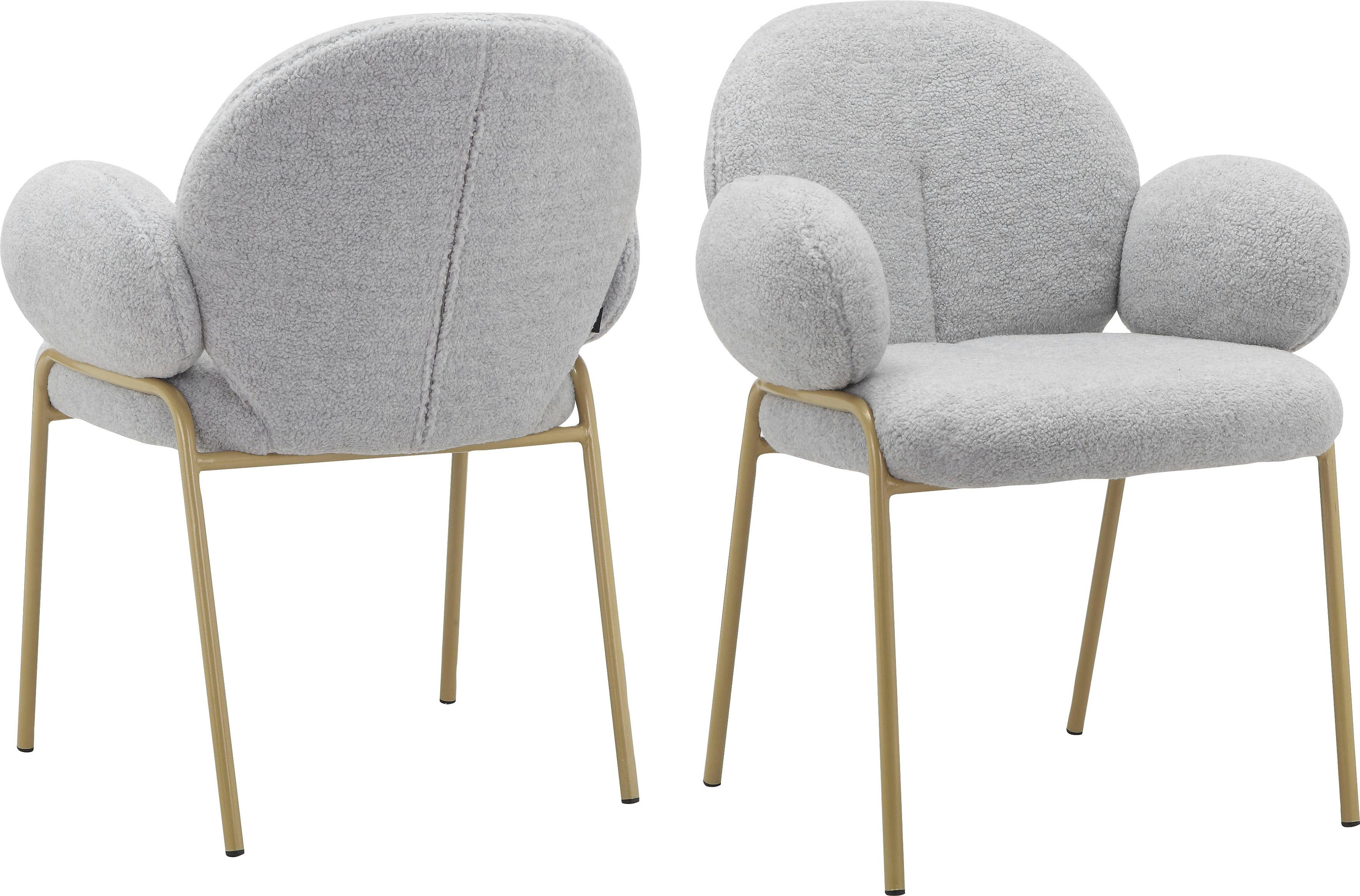 Leonique Eetkamerstoel Albie Zacht verdikte zitting en rugleuning, onderstel van metaal, zithoogte 48,5 cm (2 stuks) 4 poot stoelen maat