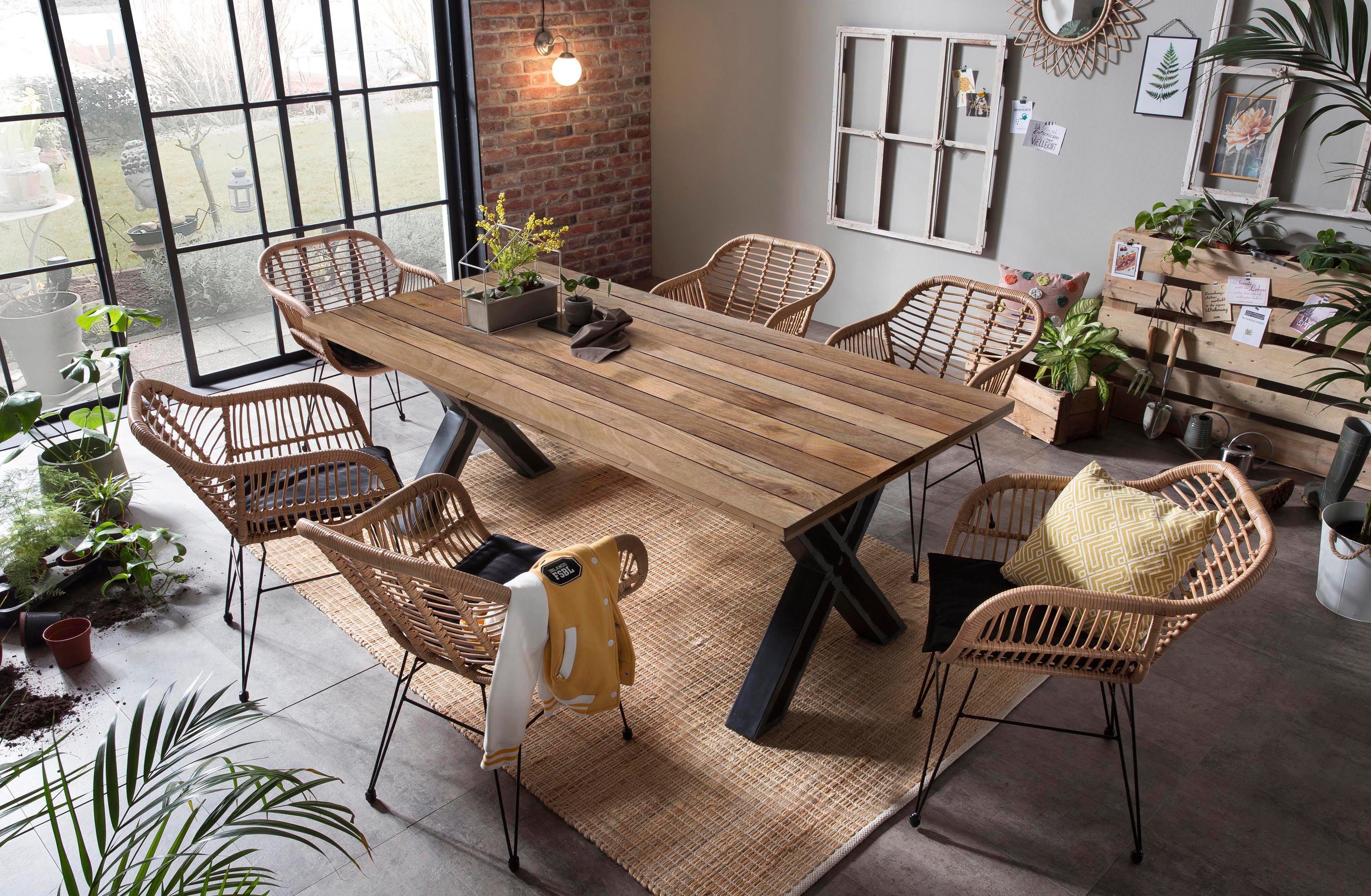 Home affaire Eettafel Aletsch gemaakt van onbehandeld hout, gerecycled steigerhout