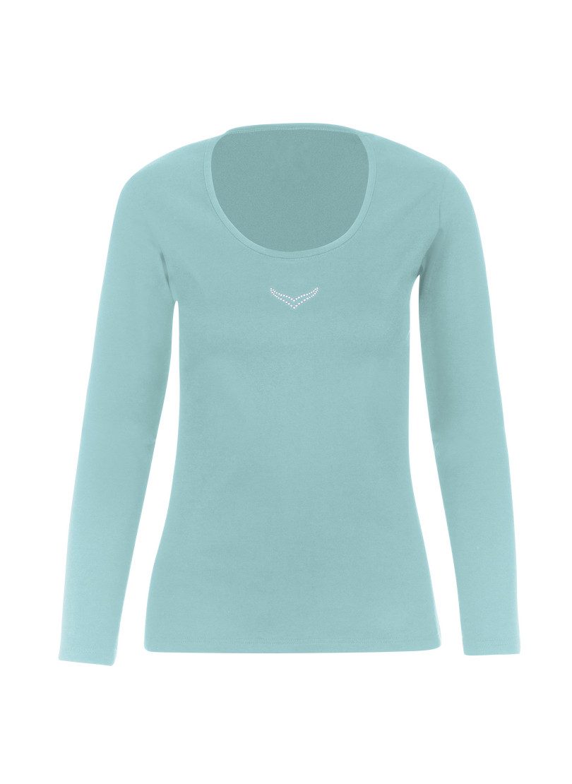 Trigema Longsleeve TRIGEMA shirt met lange mouwen en kristallen (1-delig)