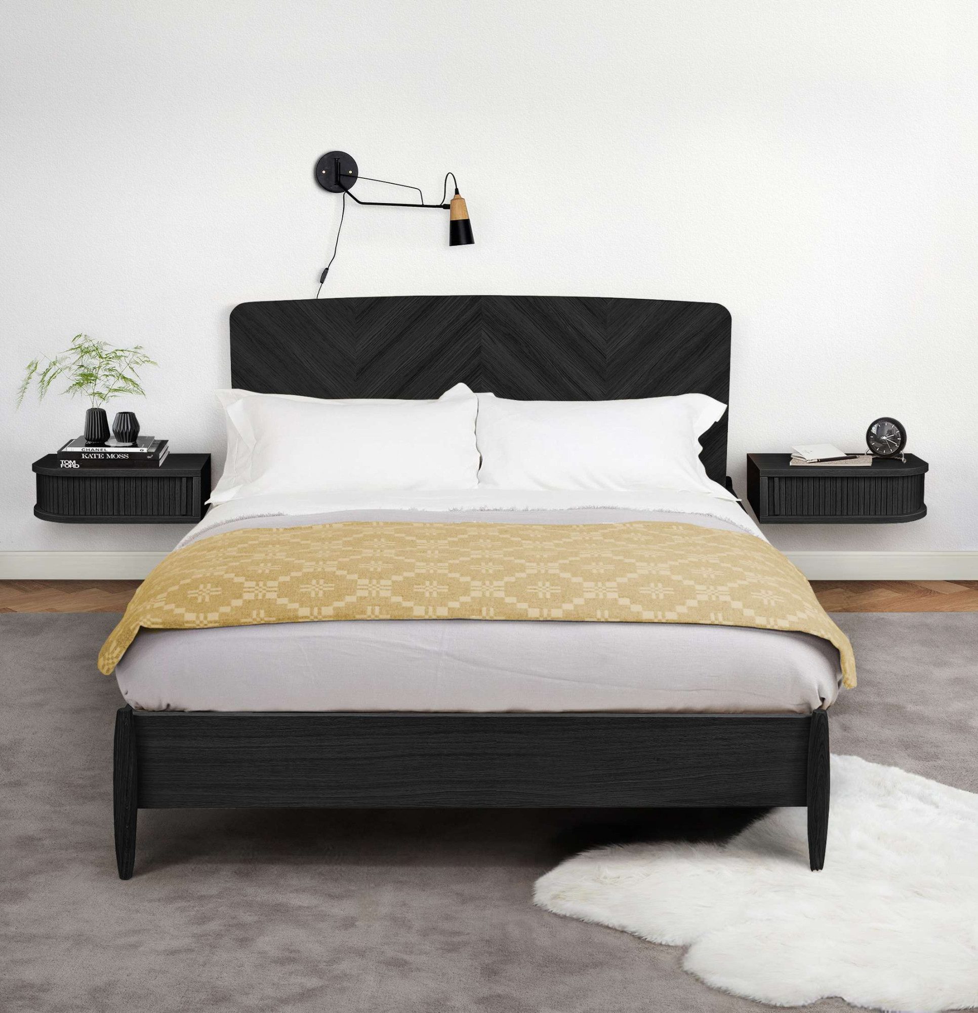 Woodman Nachtkastje Farsta in 3 kleuren, met tambour schuifdeuren, met eikenhout gefineerd