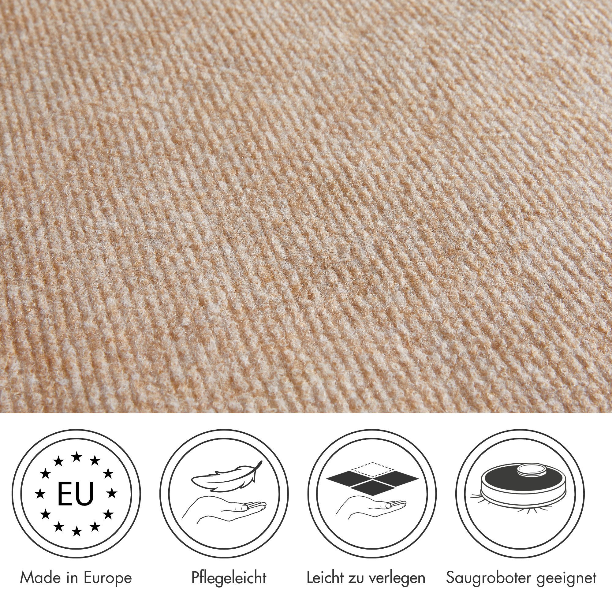 Andiamo Tapijt Milo, naaldvilt, Made in Belgium Uni kleuren, breedte 100 cm of 200 cm, woonkamer, slijtvast (1 stuk)
