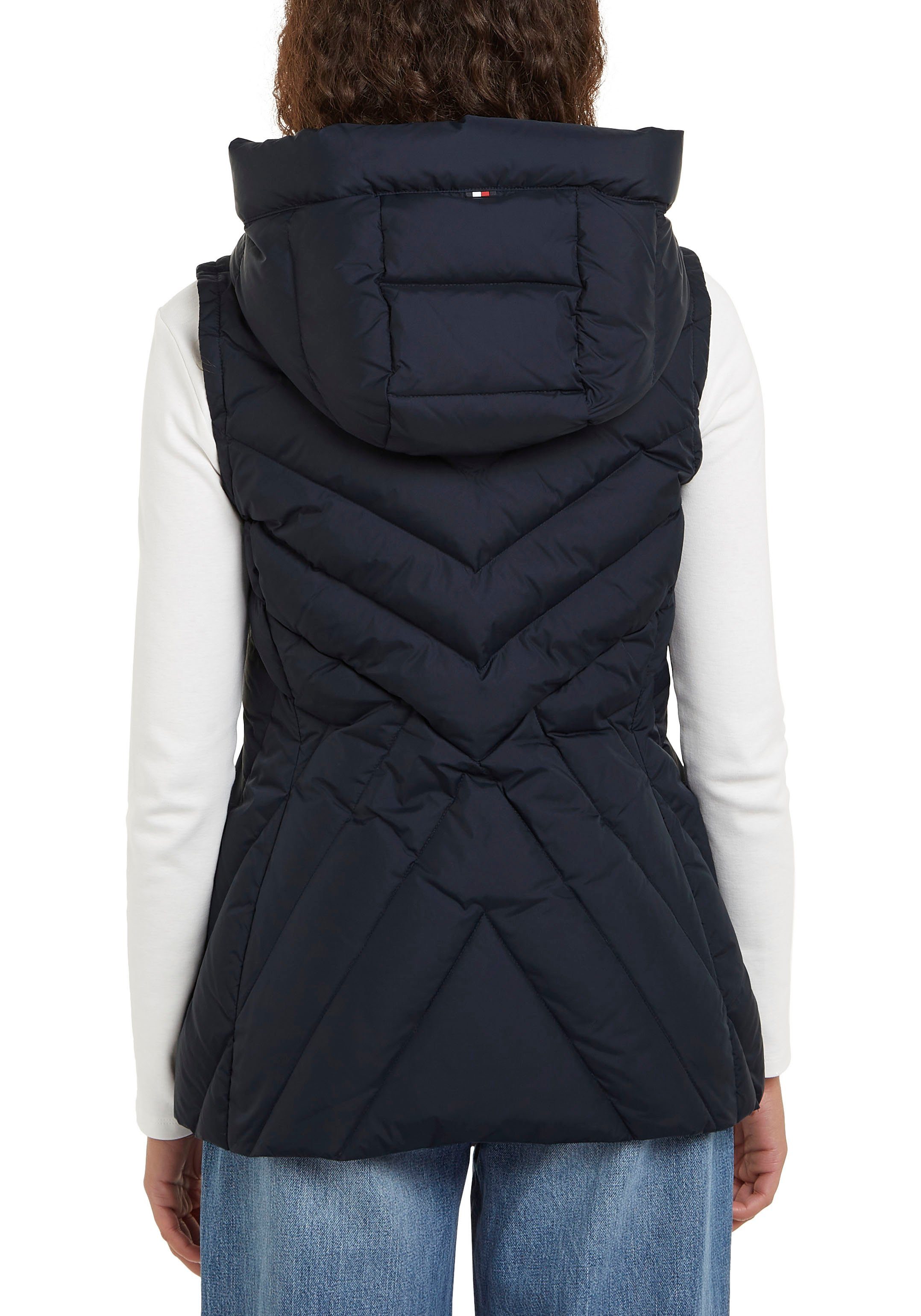 Tommy Hilfiger Bodywarmer CHEVRON MW PADDED VEST met gemiddelde vulling en merklabel