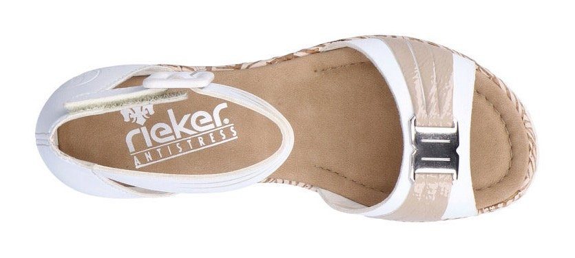Rieker Sleehaksandaaltjes , zomerschoen, sandaal, sleehak, met print op de loopzool