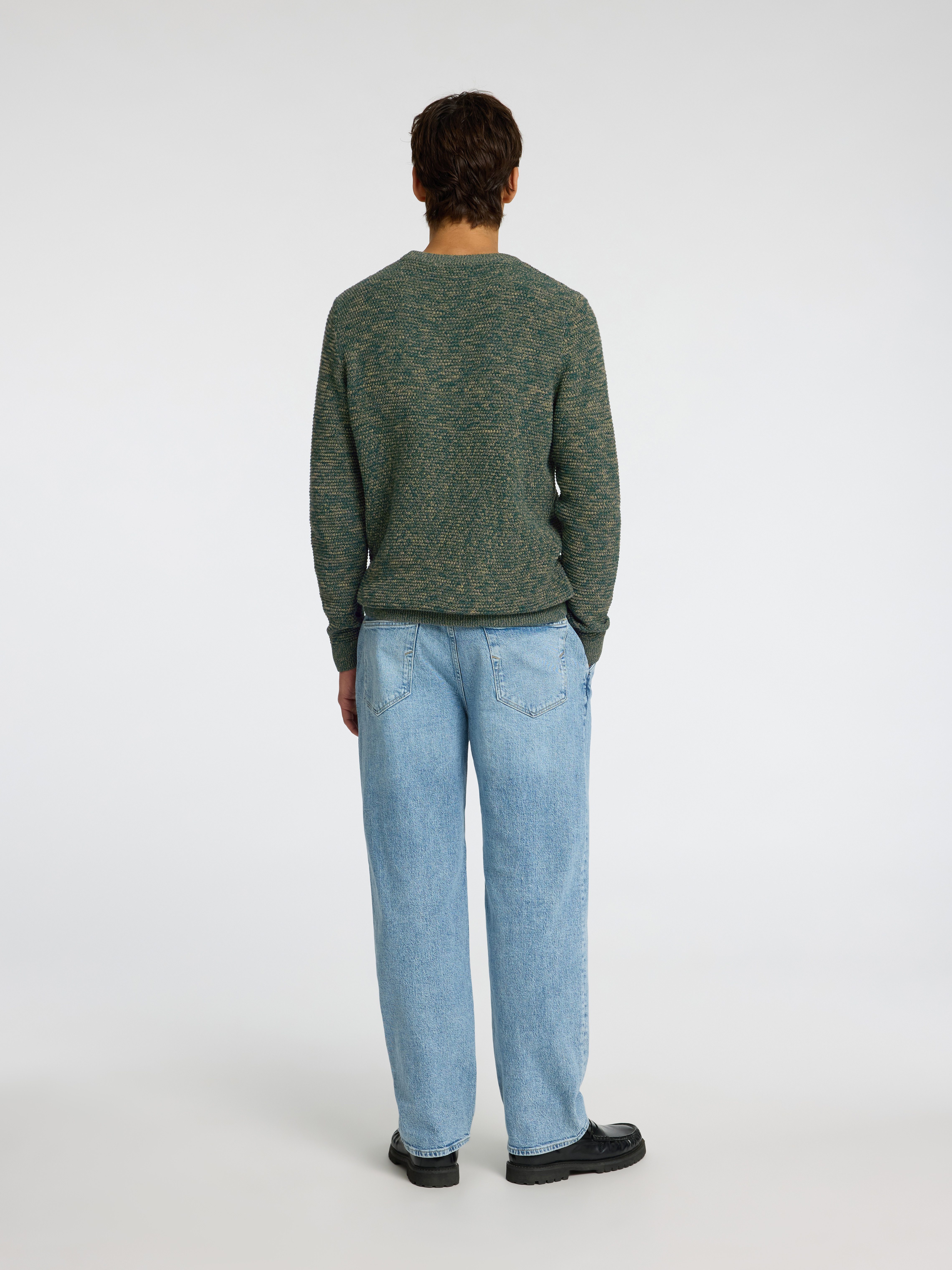 SELECTED HOMME Trui met ronde hals SLHVINCE LS KNIT BUBBLE CREW NECK NOOS