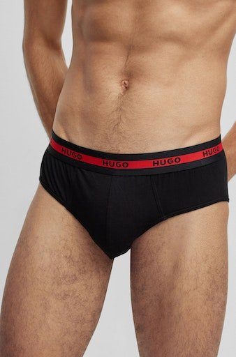 HUGO underwear Slip met contraststrepen en logo-opschriften op de tailleband (set, 3 stuks, In driepack)