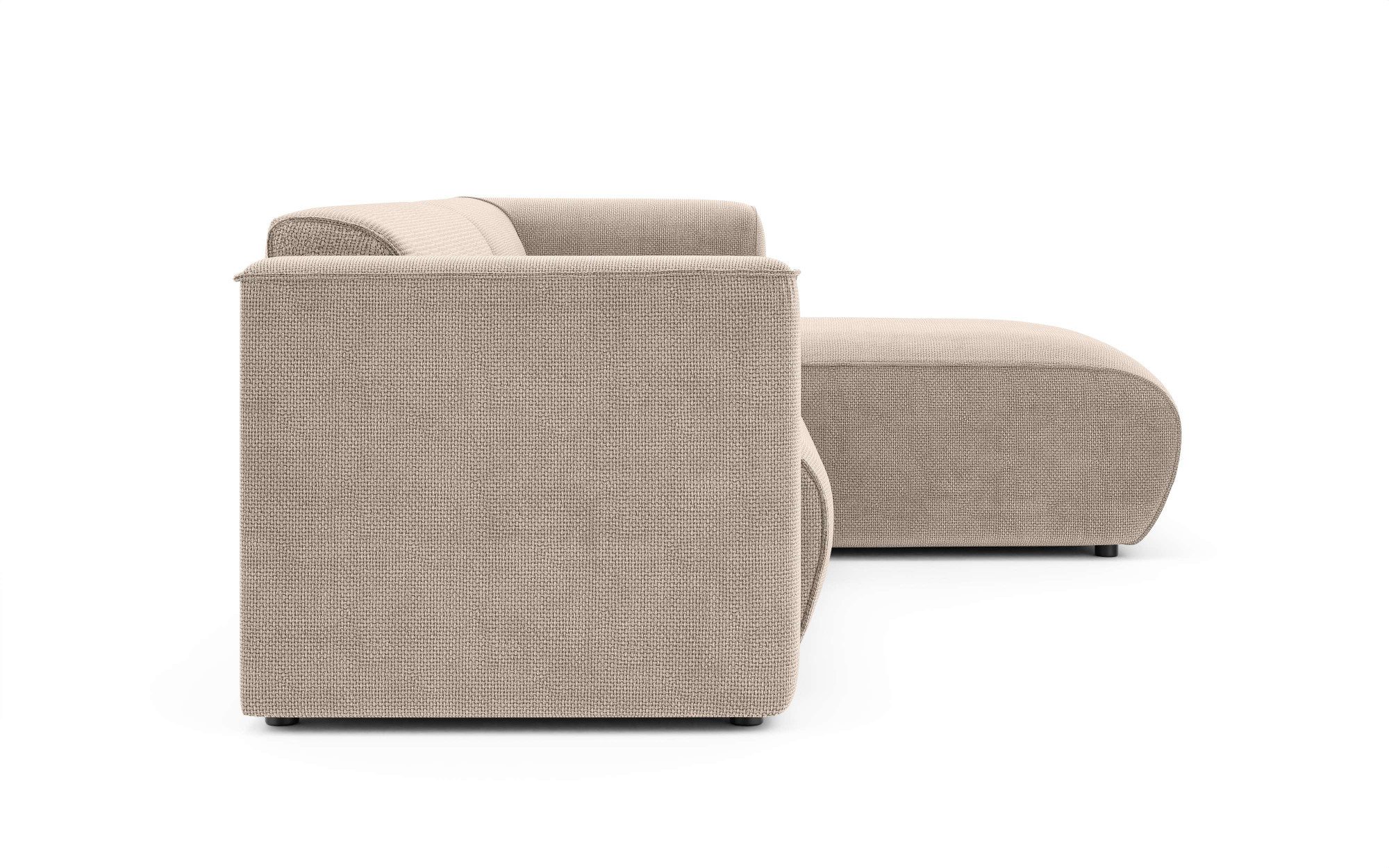 INOSIGN Hoekbank MERID L-vorm (257 cm), tijdloos & stijlvol ontwerp Uitgebreid gepolsterd, in cord, chenille en structuur