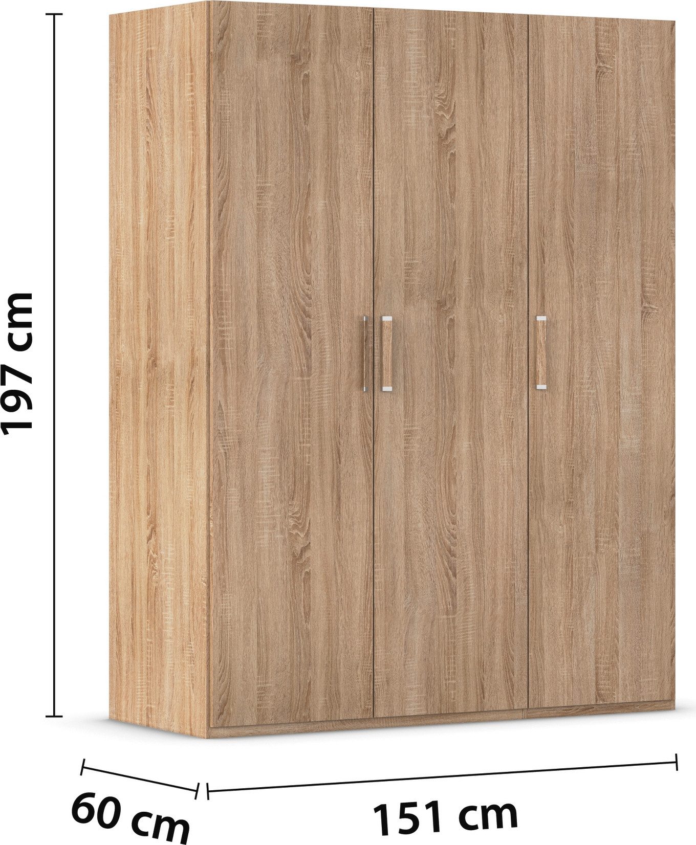 rauch Draaideurkast Kledingkast Kast Garderobe Slaapkamerkast EVELYN in elegante stijl, veel opbergruimte 4 breedtes en 2 hoogtes made in germany