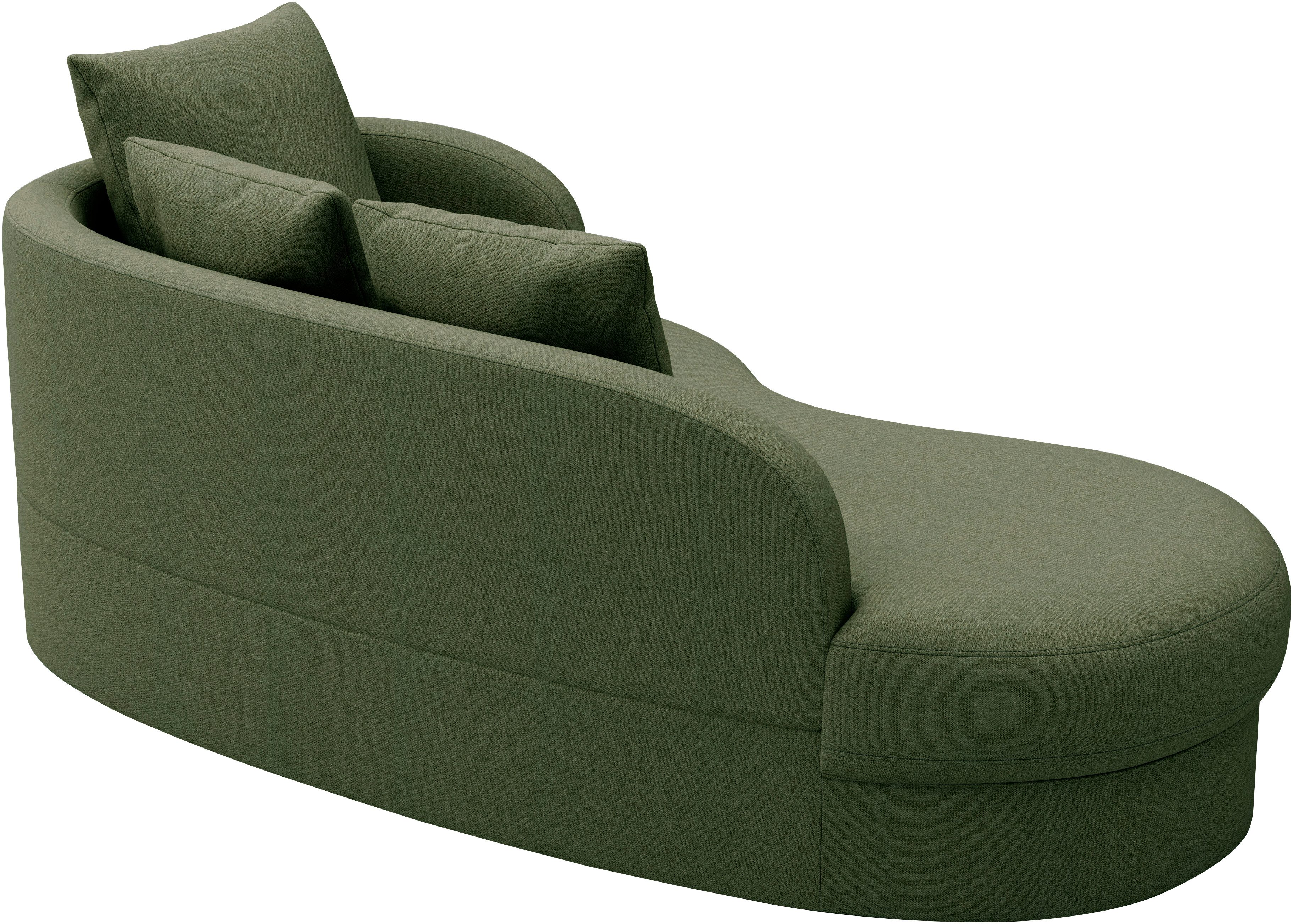 sit&more Récamier Samba moderne organische vorm, inclusief 3 losse rugkussens