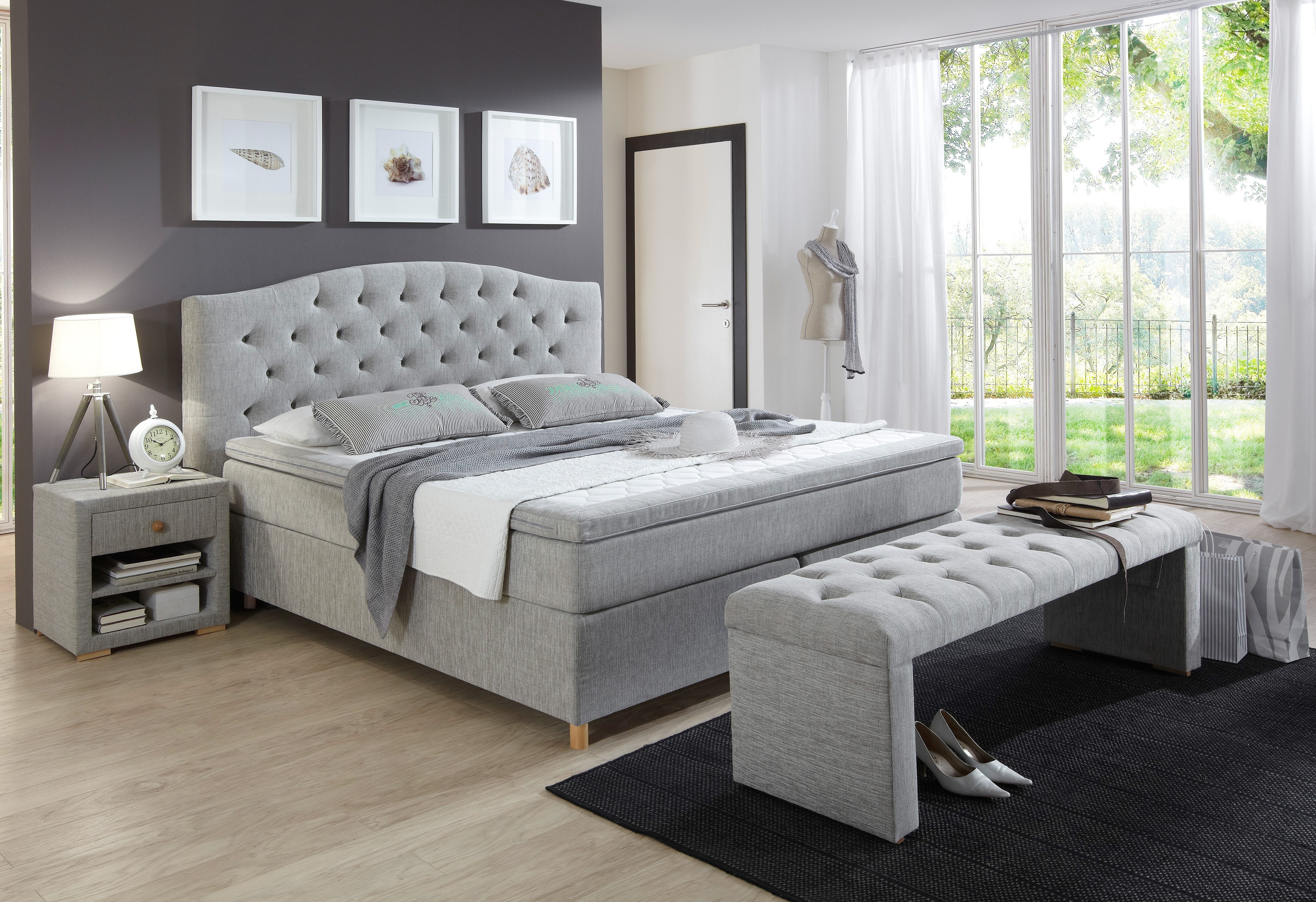 Home affaire Boxspring Claire met hoogwaardige, geheel massieven box, incl. topmatras, verschillende